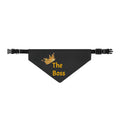 The Boss Clip-On Pet Bandana — Gold Crown Dog & Cat Collar Accessory