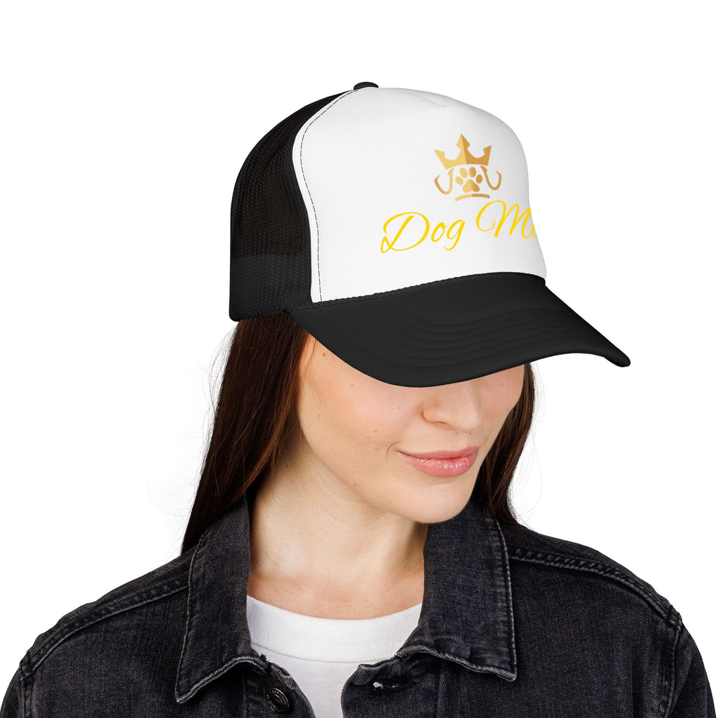 PetVIP Dog Mom Trucker Hat | Gold Crown Paw Design