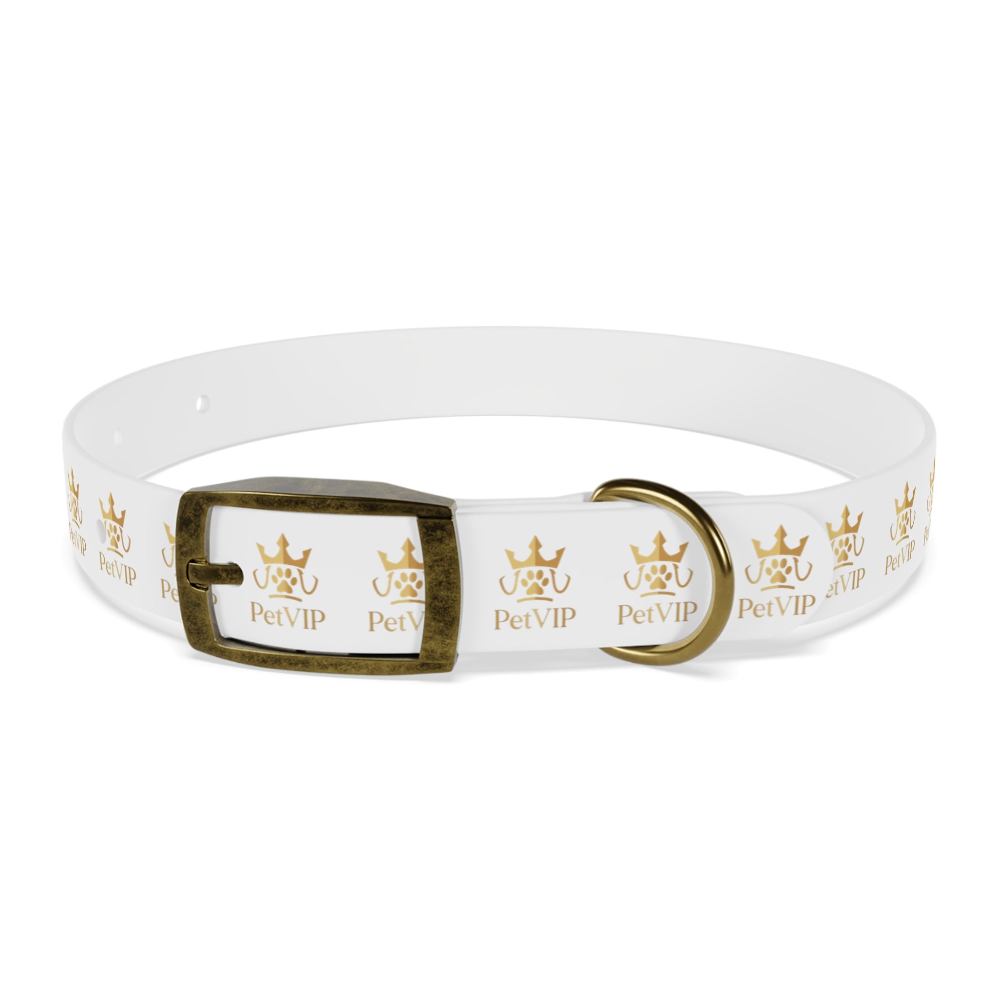 PetVIP Gold Crown Dog Collar | Luxury Monogram Pet Collar