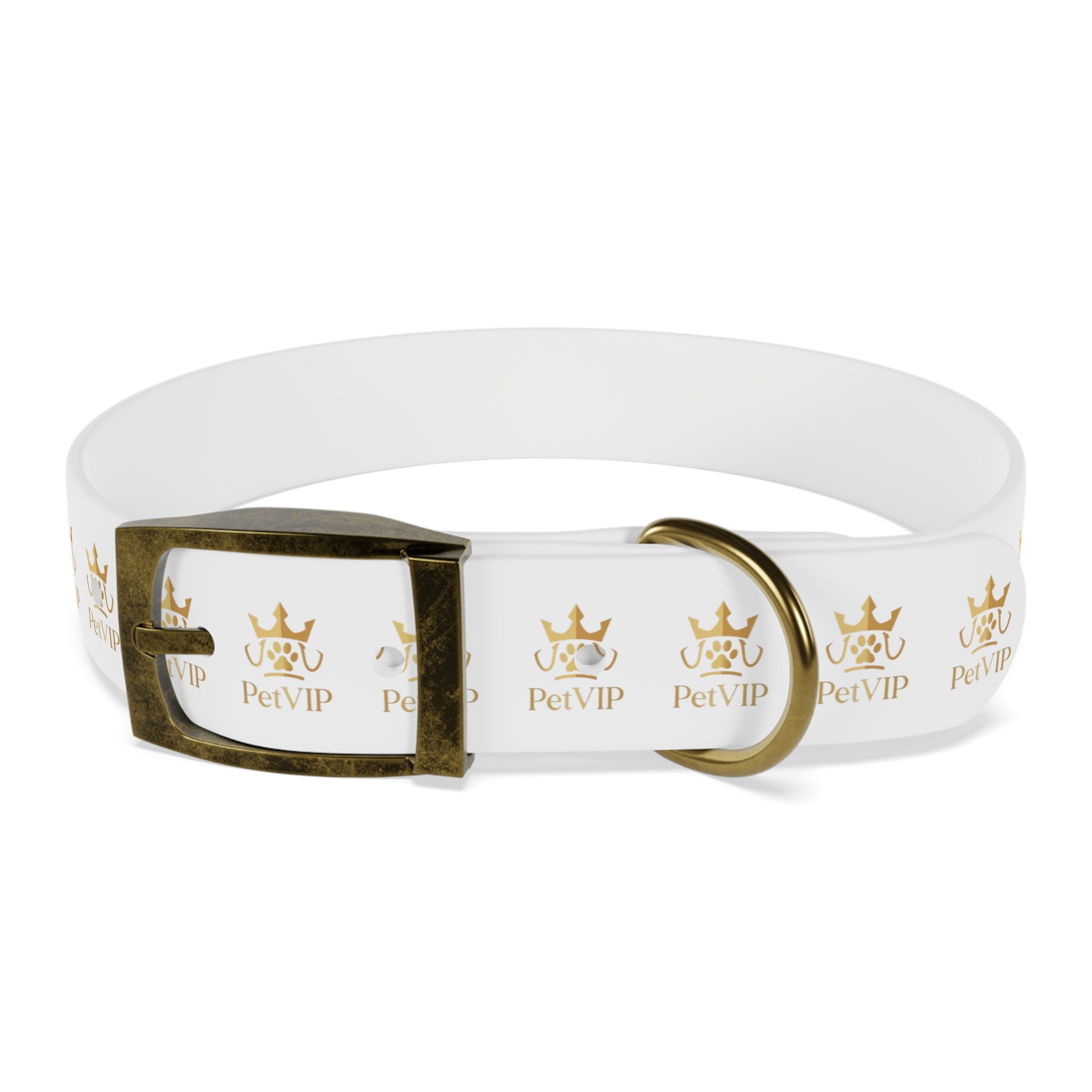 PetVIP Gold Crown Dog Collar | Luxury Monogram Pet Collar
