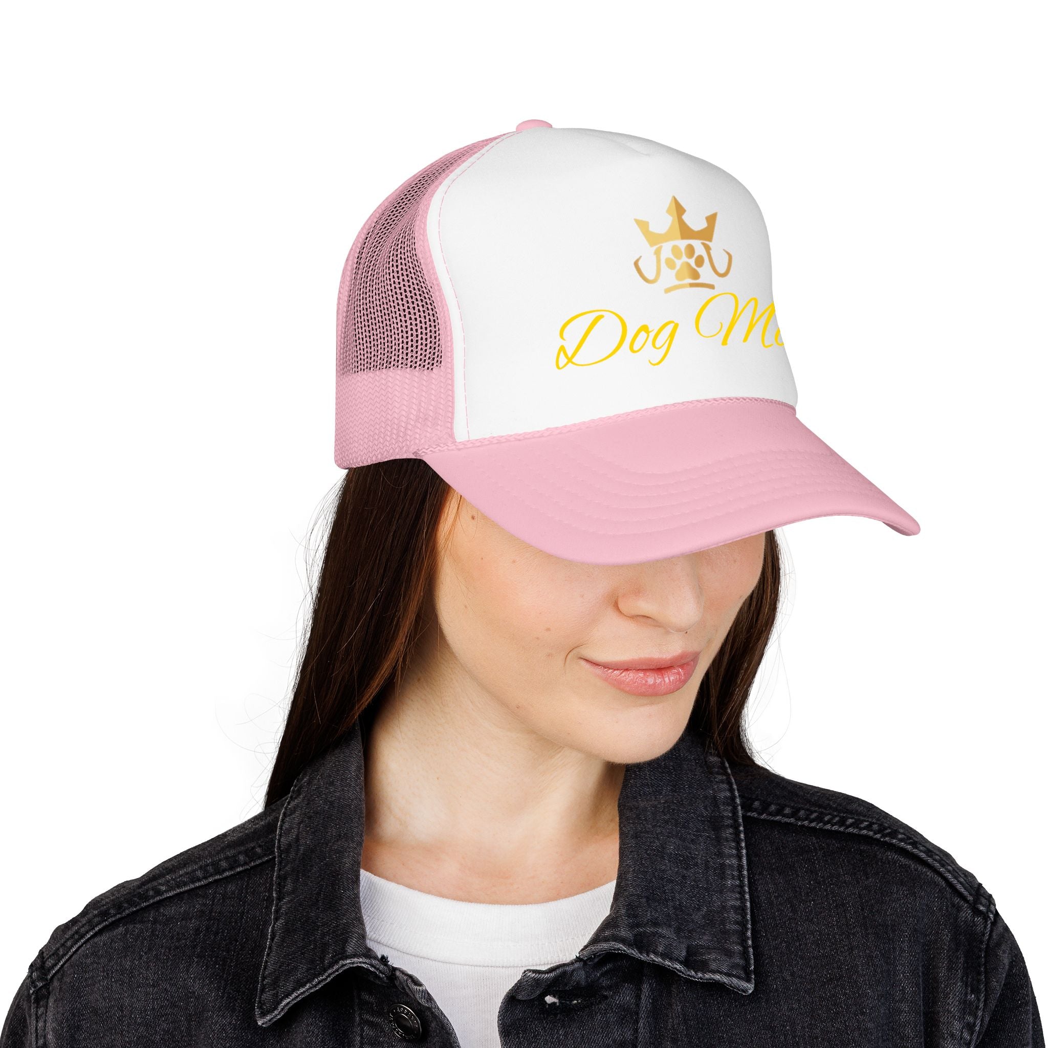 PetVIP Dog Mom Trucker Hat | Gold Crown Paw Design