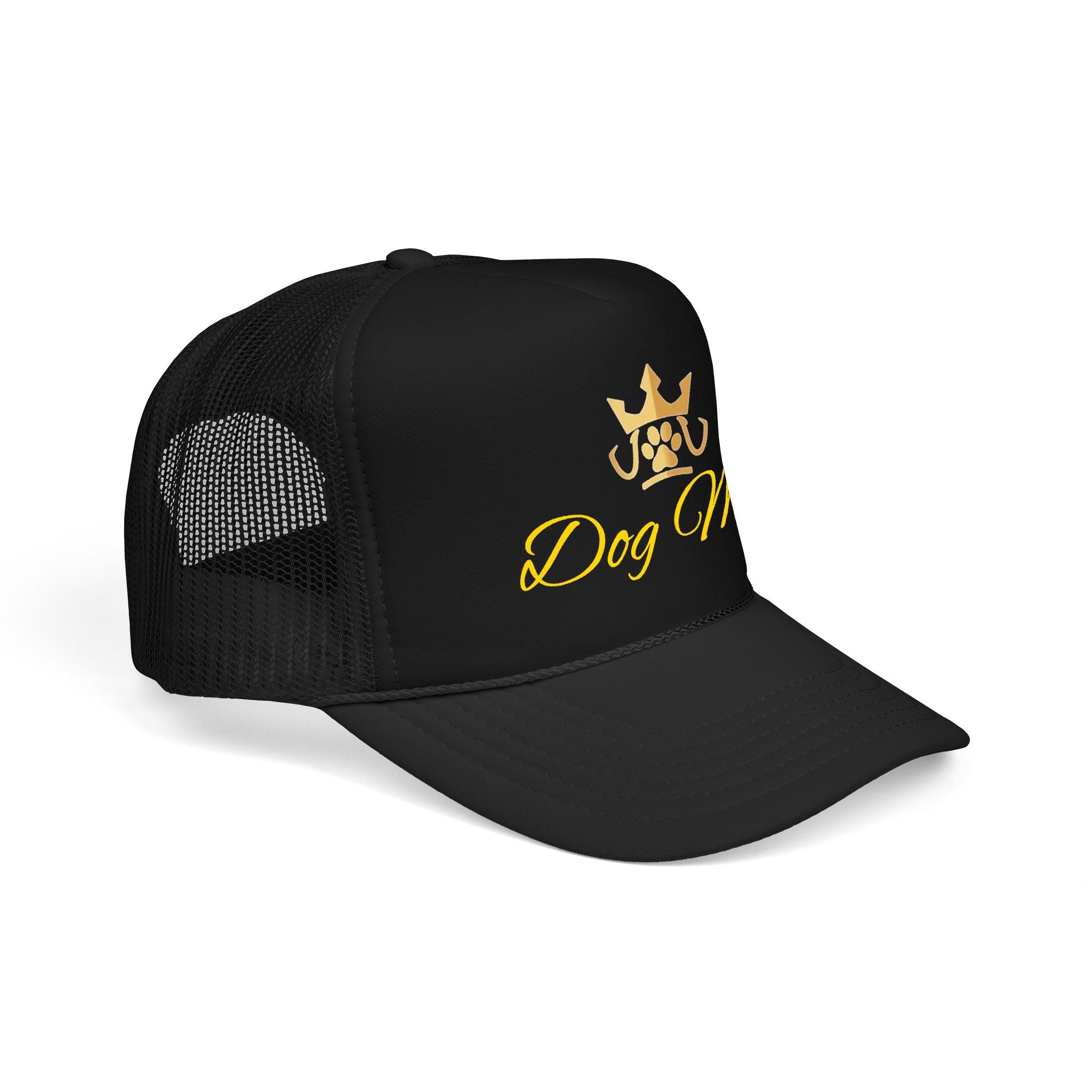 PetVIP Dog Mom Trucker Hat | Gold Crown Paw Design