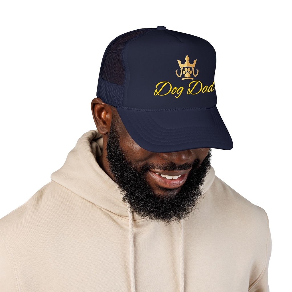 PetVIP Dog Dad Trucker Hat | Gold Crown Paw Design