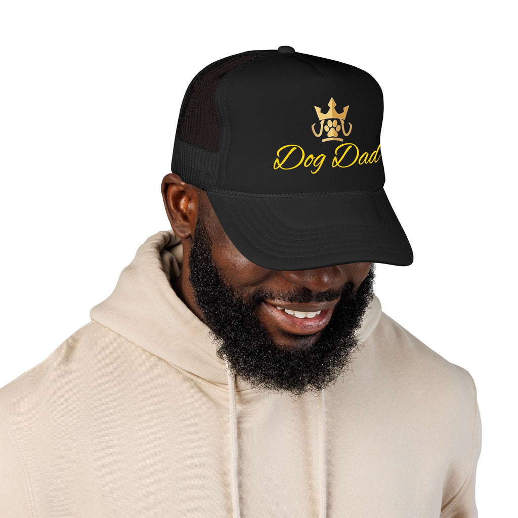 PetVIP Dog Dad Trucker Hat | Gold Crown Paw Design