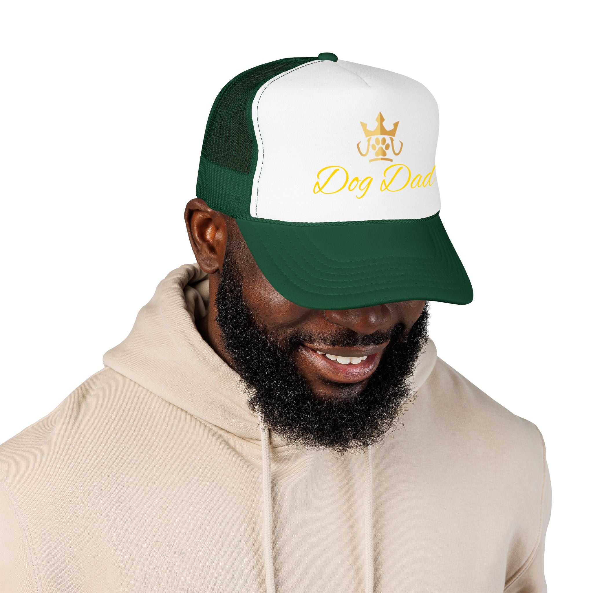 PetVIP Dog Dad Trucker Hat | Gold Crown Paw Design