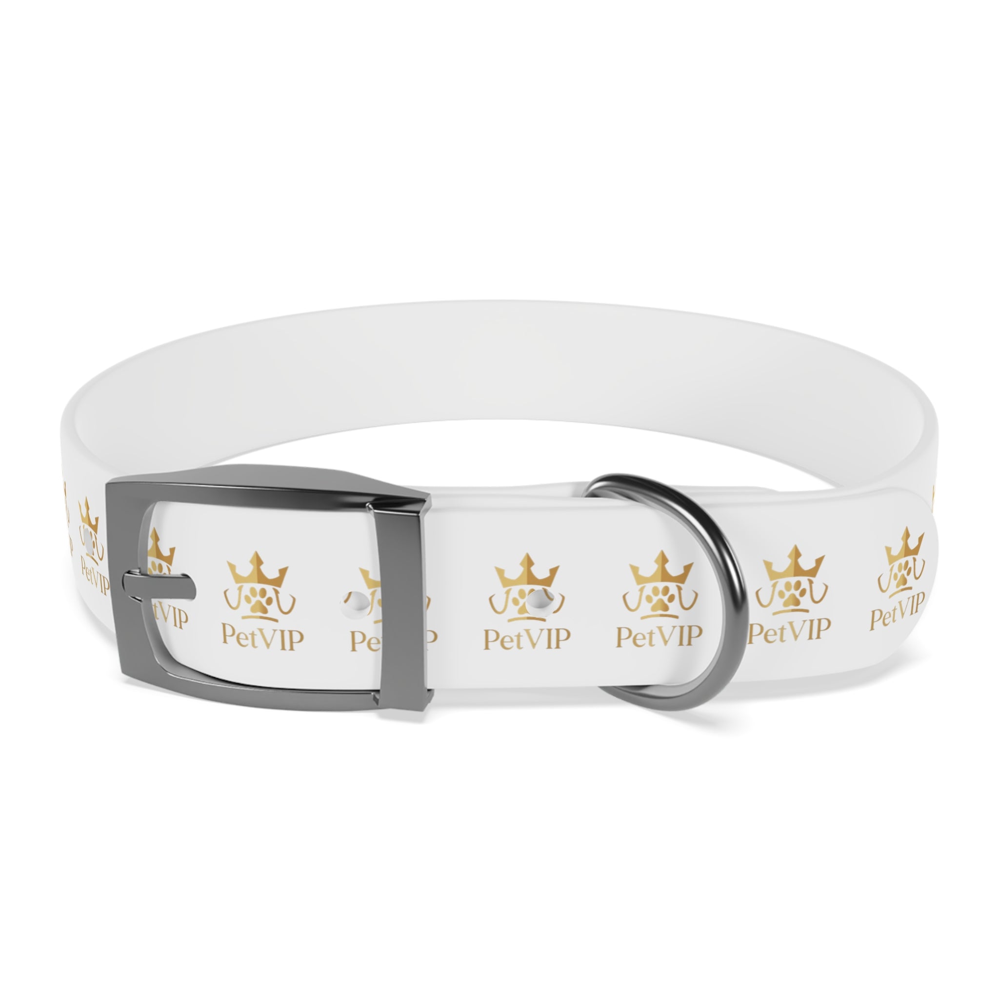 PetVIP Gold Crown Dog Collar | Luxury Monogram Pet Collar
