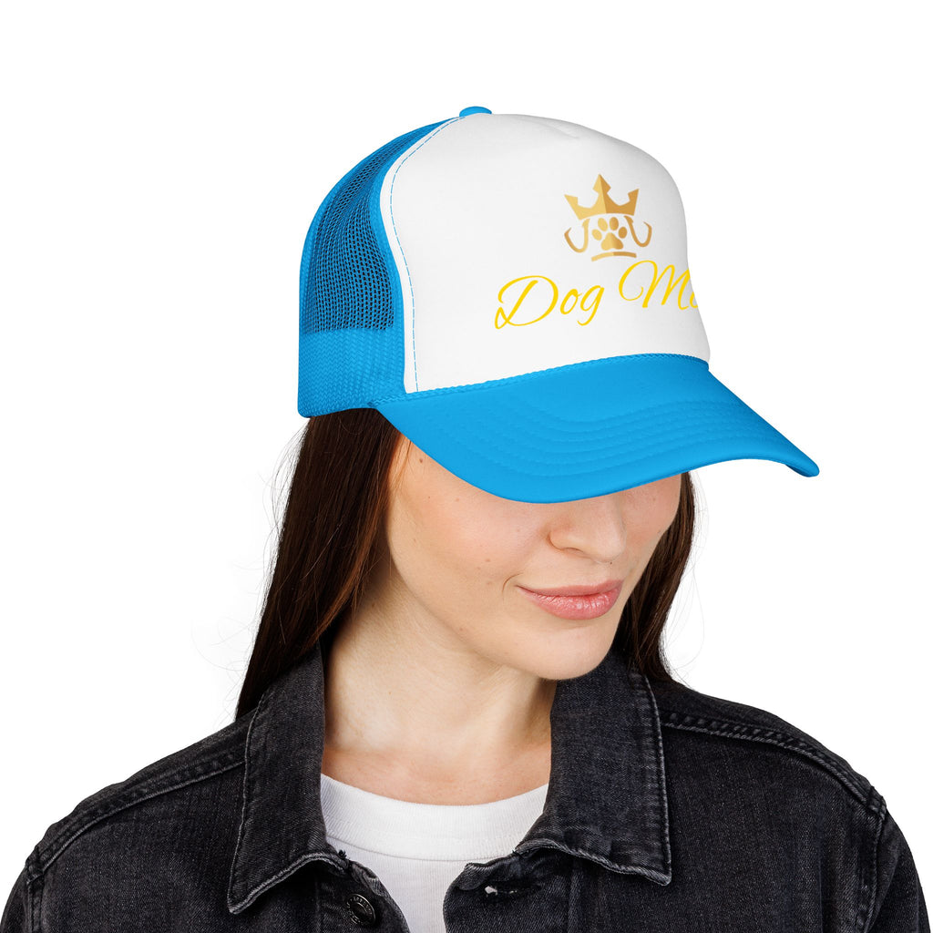 PetVIP Dog Mom Trucker Hat | Gold Crown Paw Design