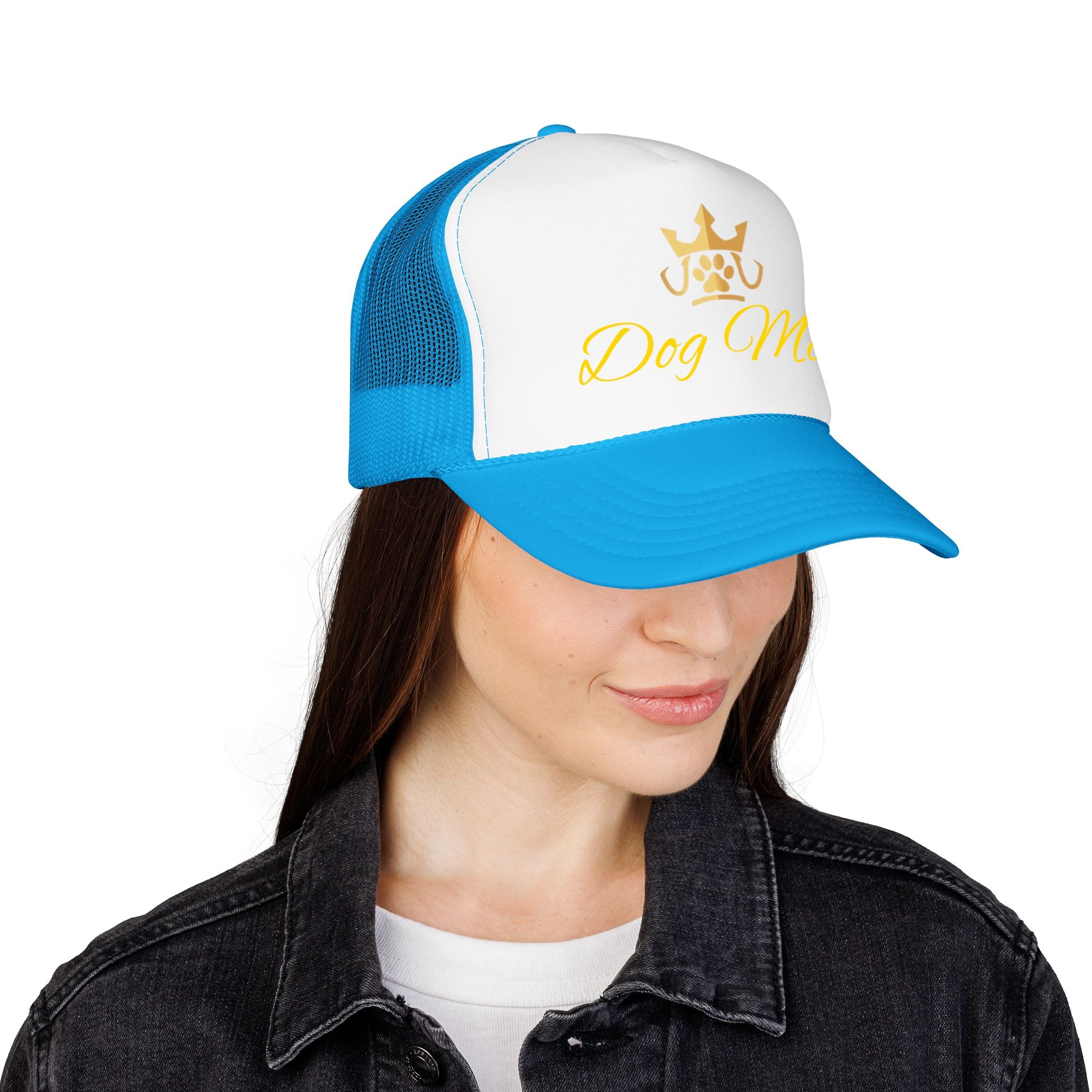 PetVIP Dog Mom Trucker Hat | Gold Crown Paw Design