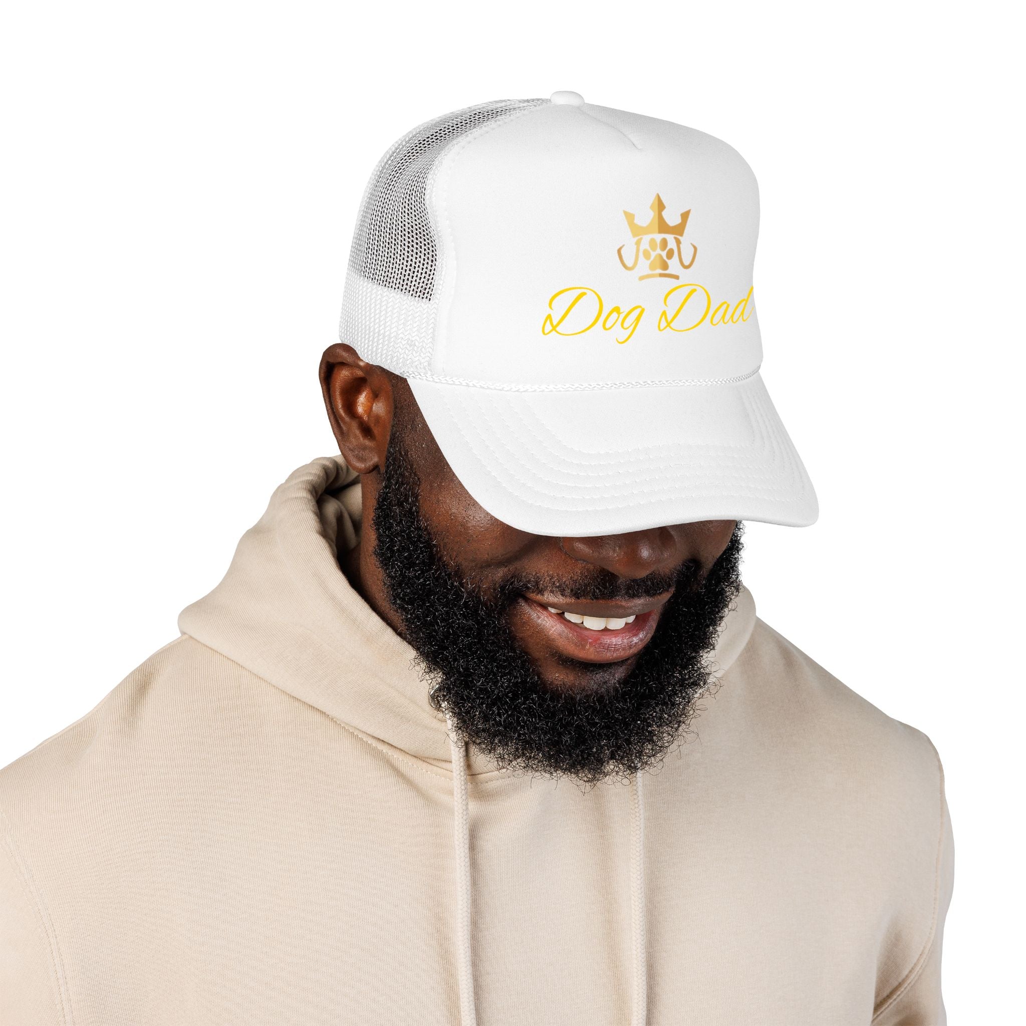 PetVIP Dog Dad Trucker Hat | Gold Crown Paw Design
