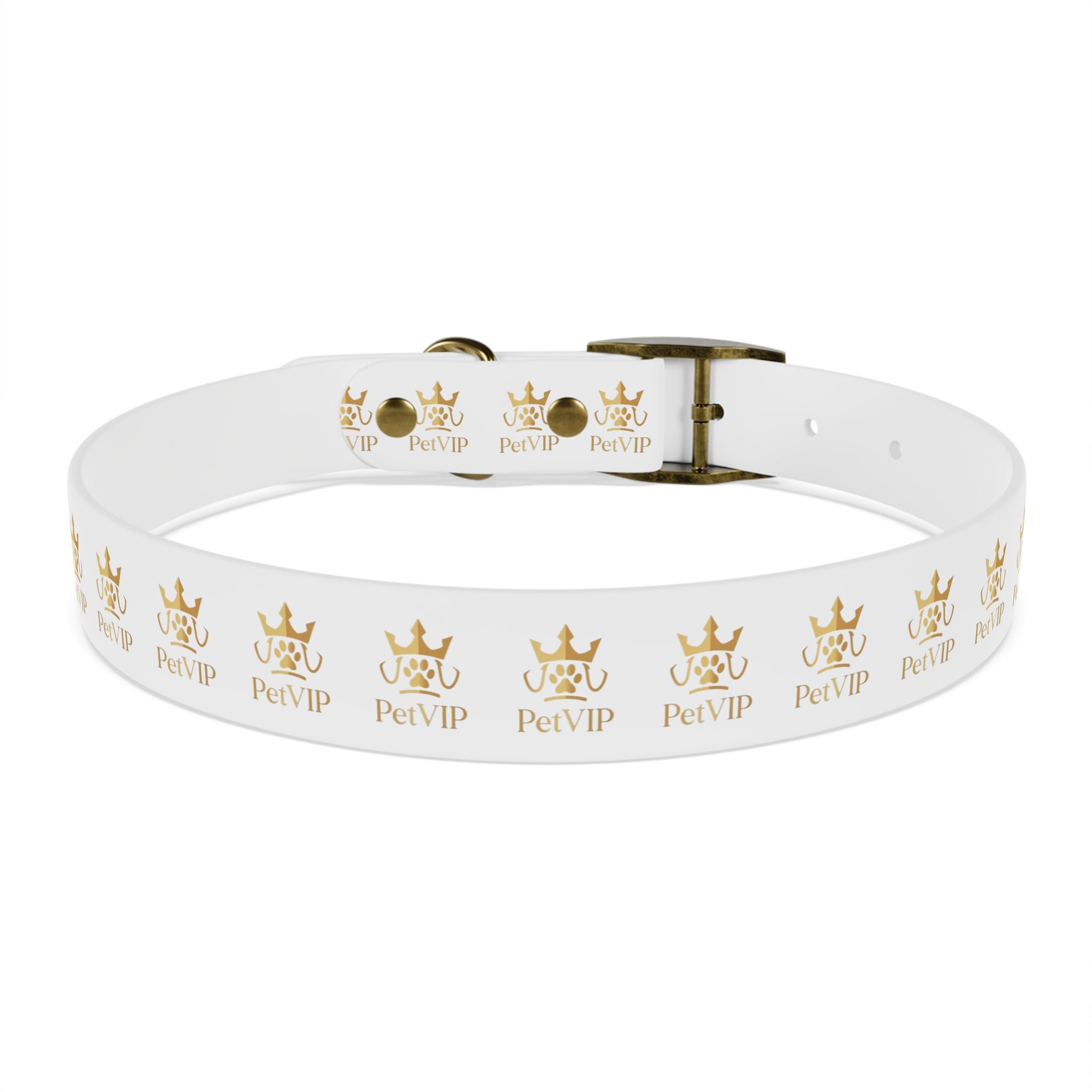 PetVIP Gold Crown Dog Collar | Luxury Monogram Pet Collar