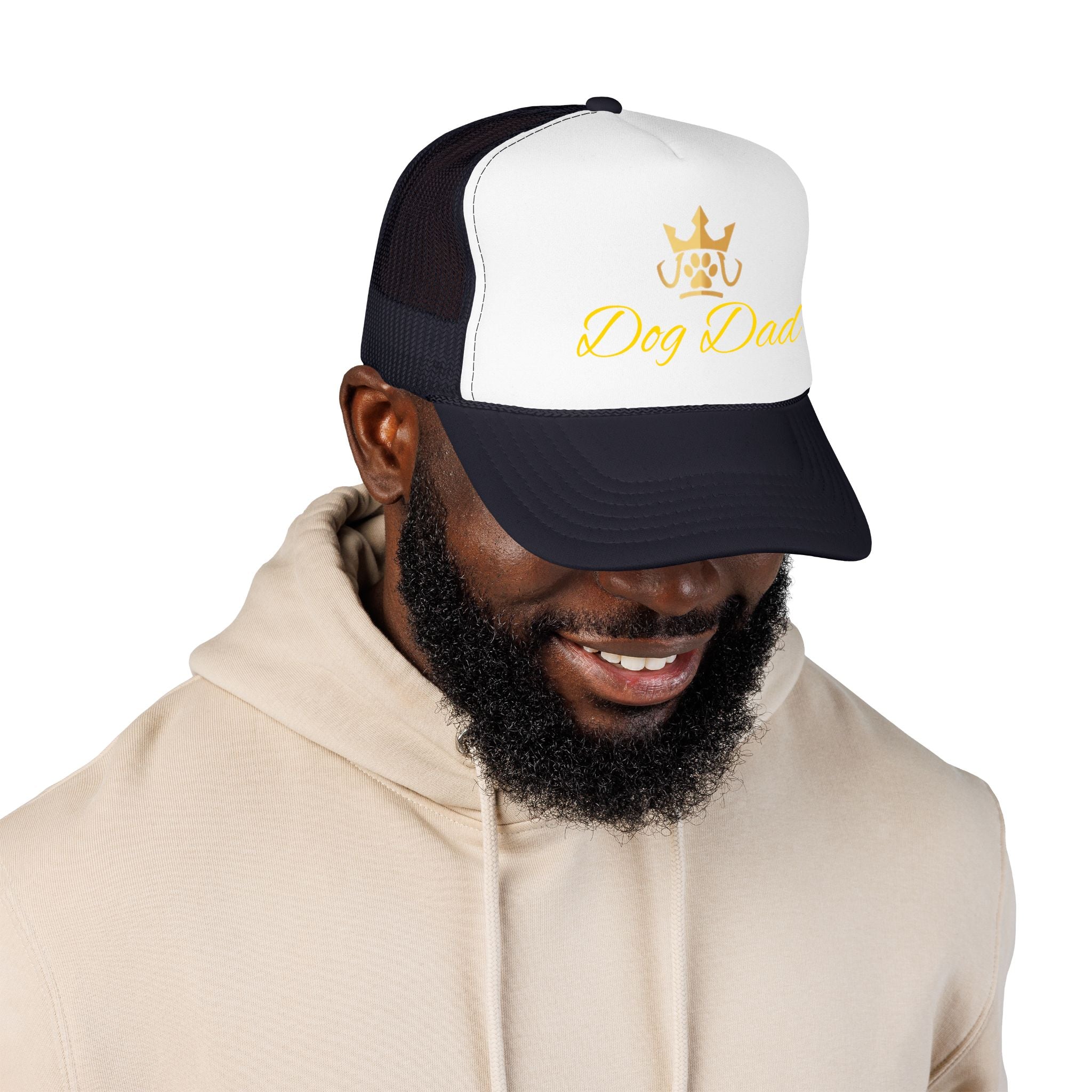 PetVIP Dog Dad Trucker Hat | Gold Crown Paw Design