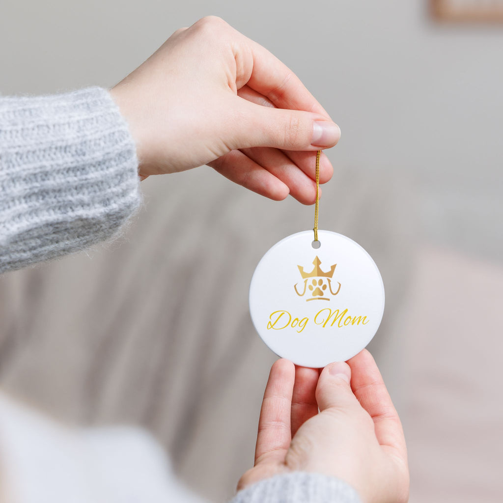 PetVIP Dog Mom Ornament | Heart & Round Ceramic