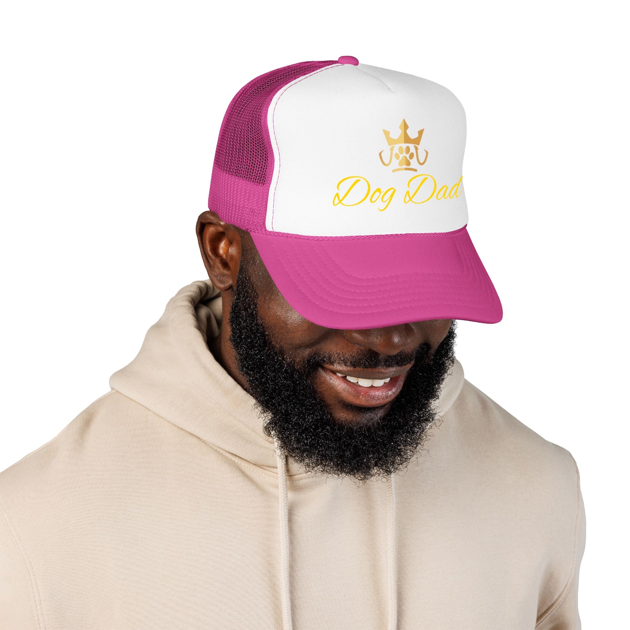 PetVIP Dog Dad Trucker Hat | Gold Crown Paw Design