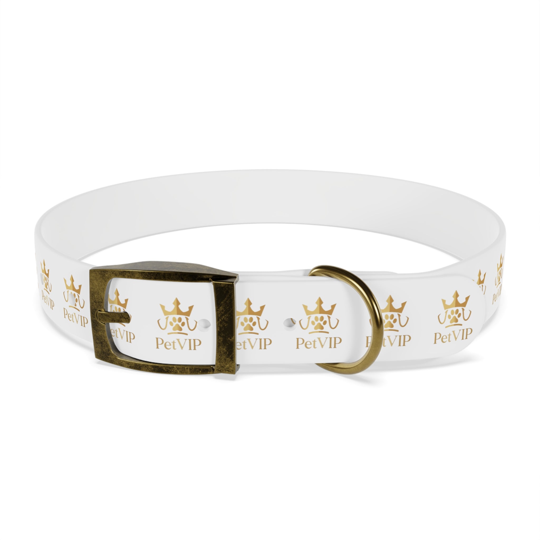 PetVIP Gold Crown Dog Collar | Luxury Monogram Pet Collar