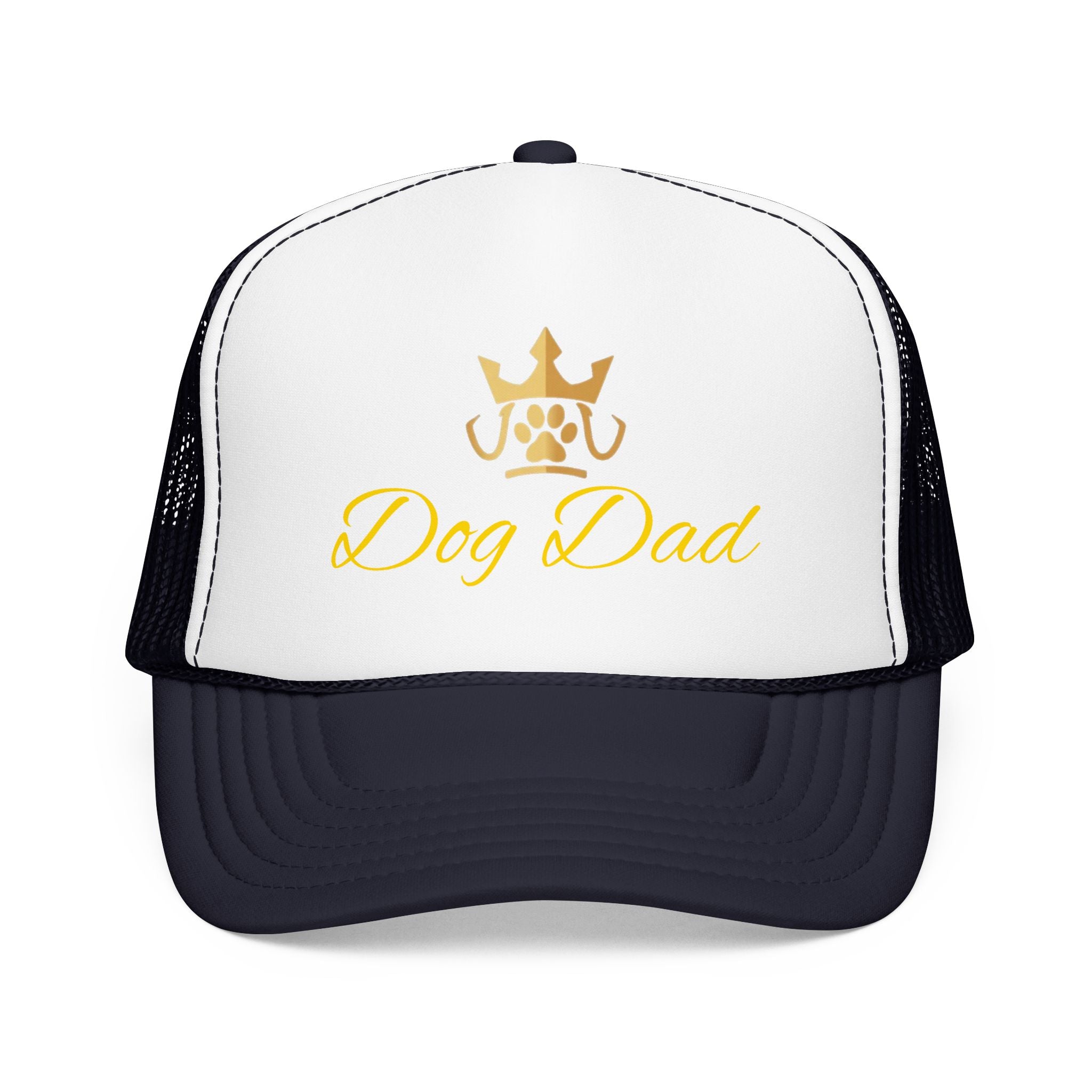 PetVIP Dog Dad Trucker Hat | Gold Crown Paw Design