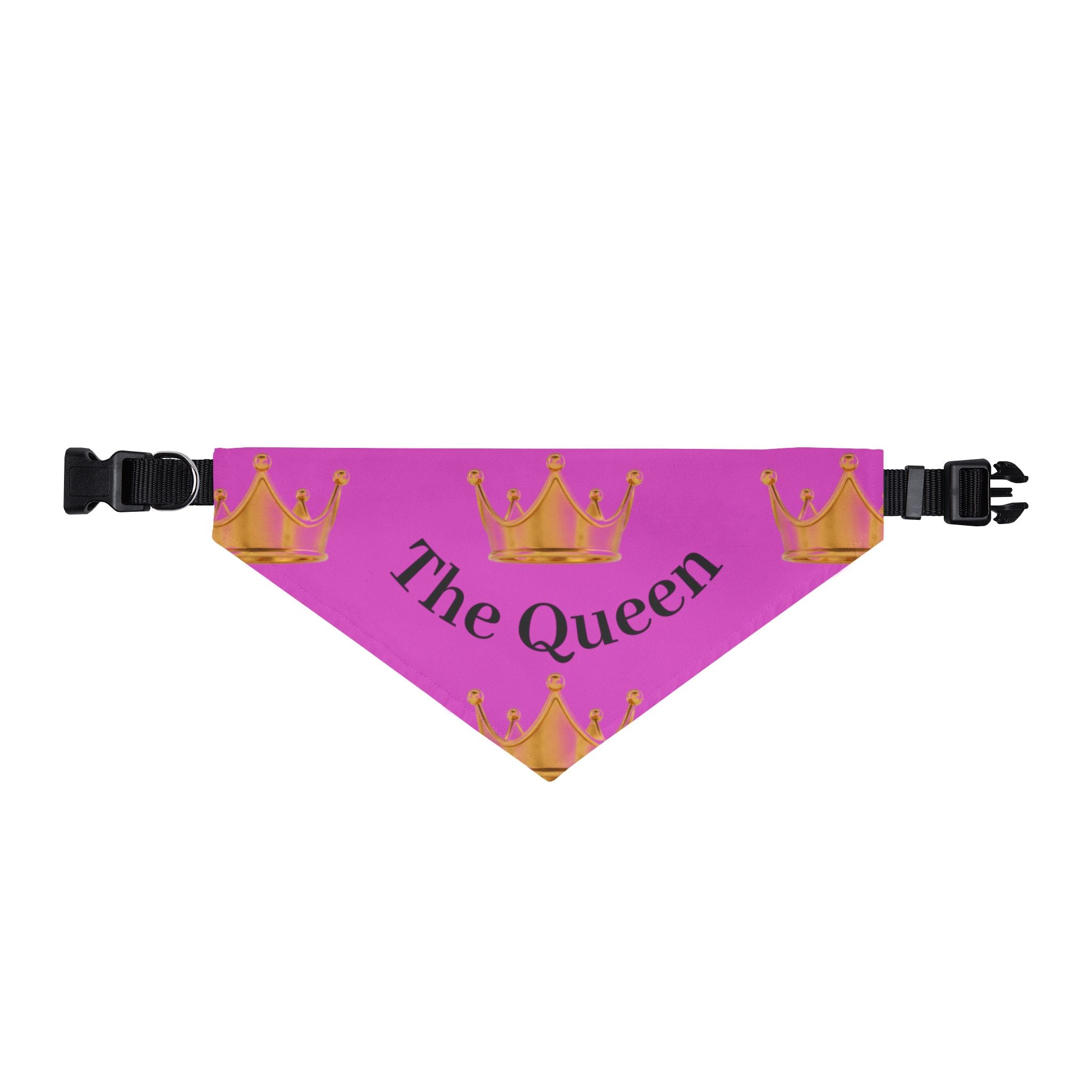 Clip-On Pet Bandana — 'The Queen' Pink Crown Dog Scarf