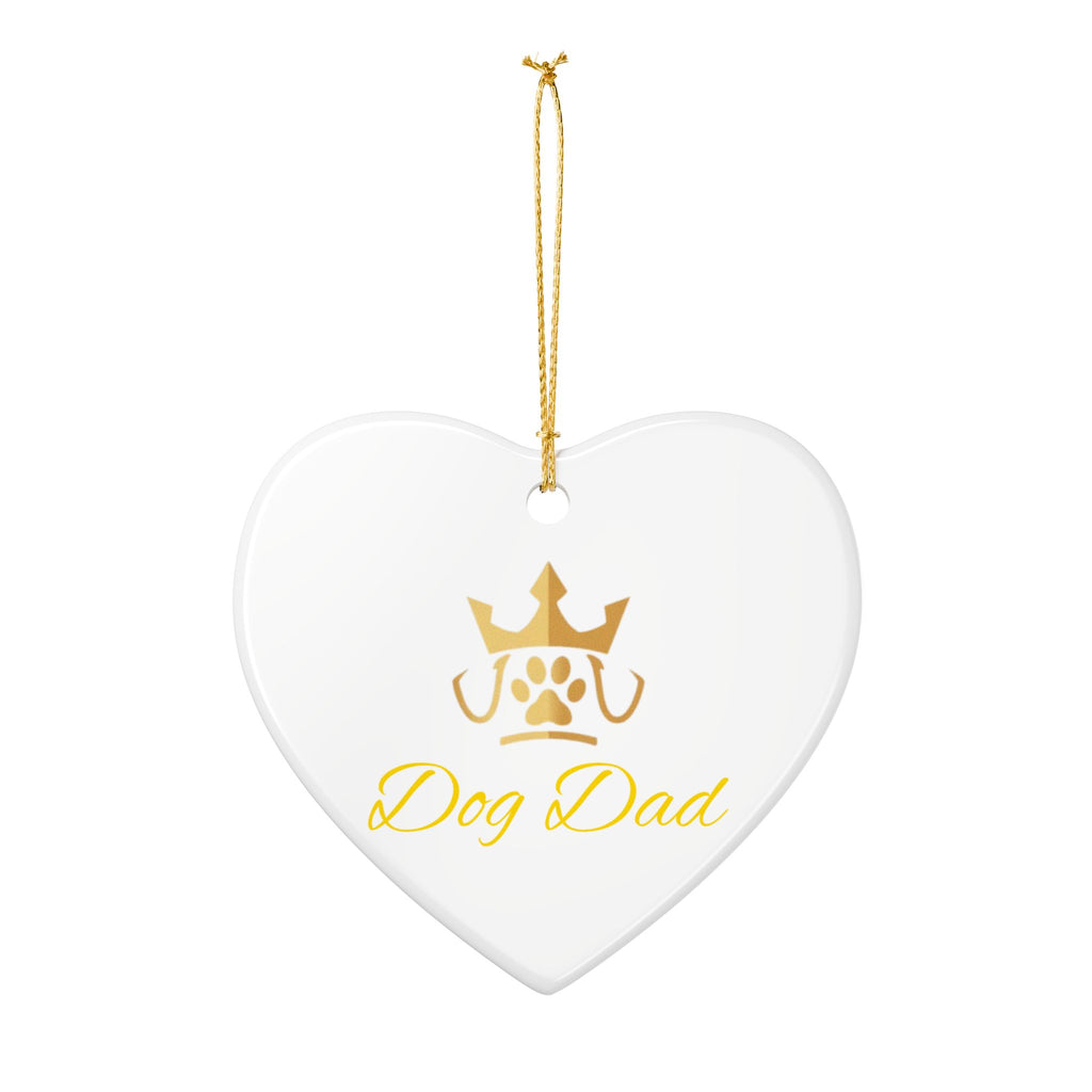 PetVIP Dog Dad Ornament | Heart & Round Ceramic
