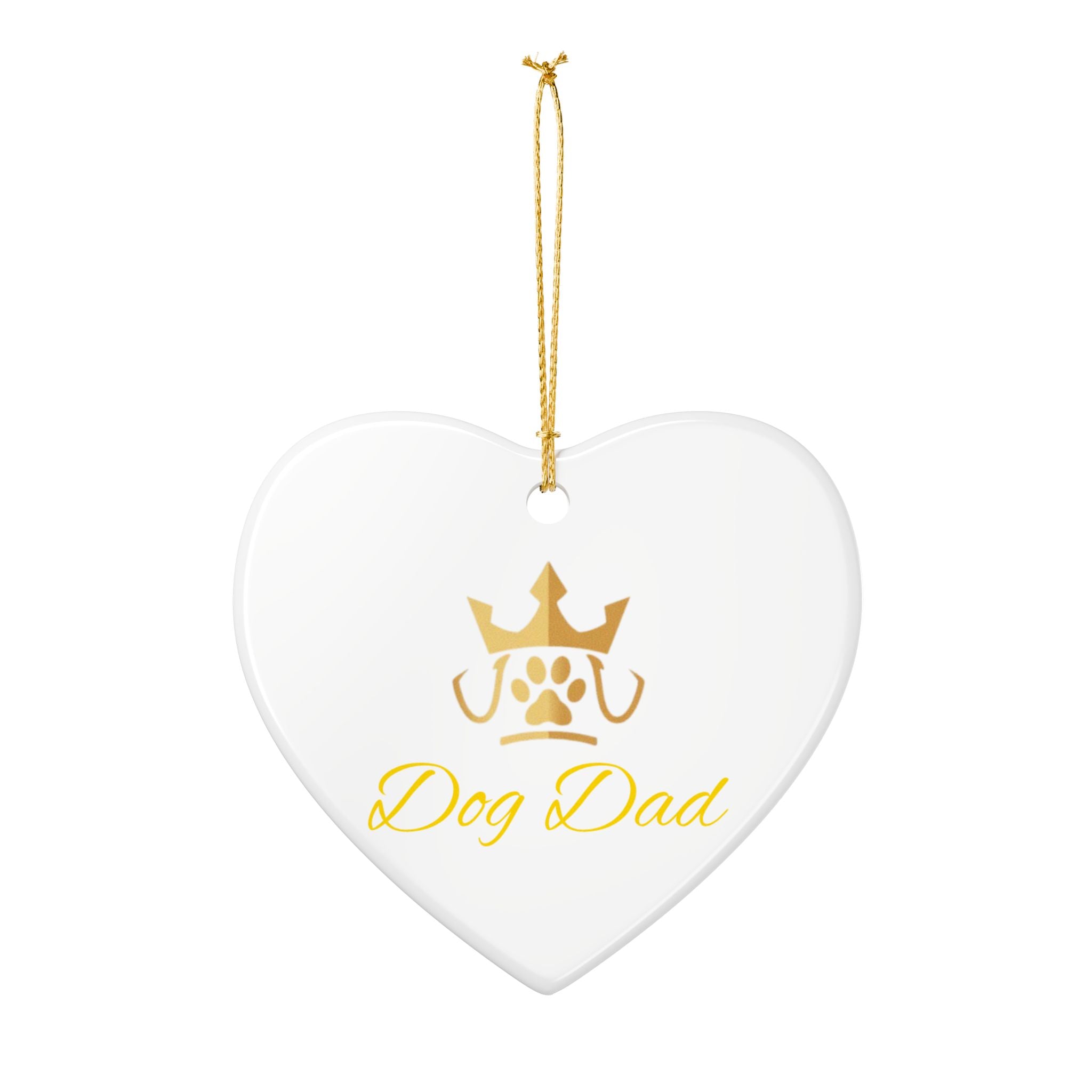 PetVIP Dog Dad Ornament | Heart & Round Ceramic