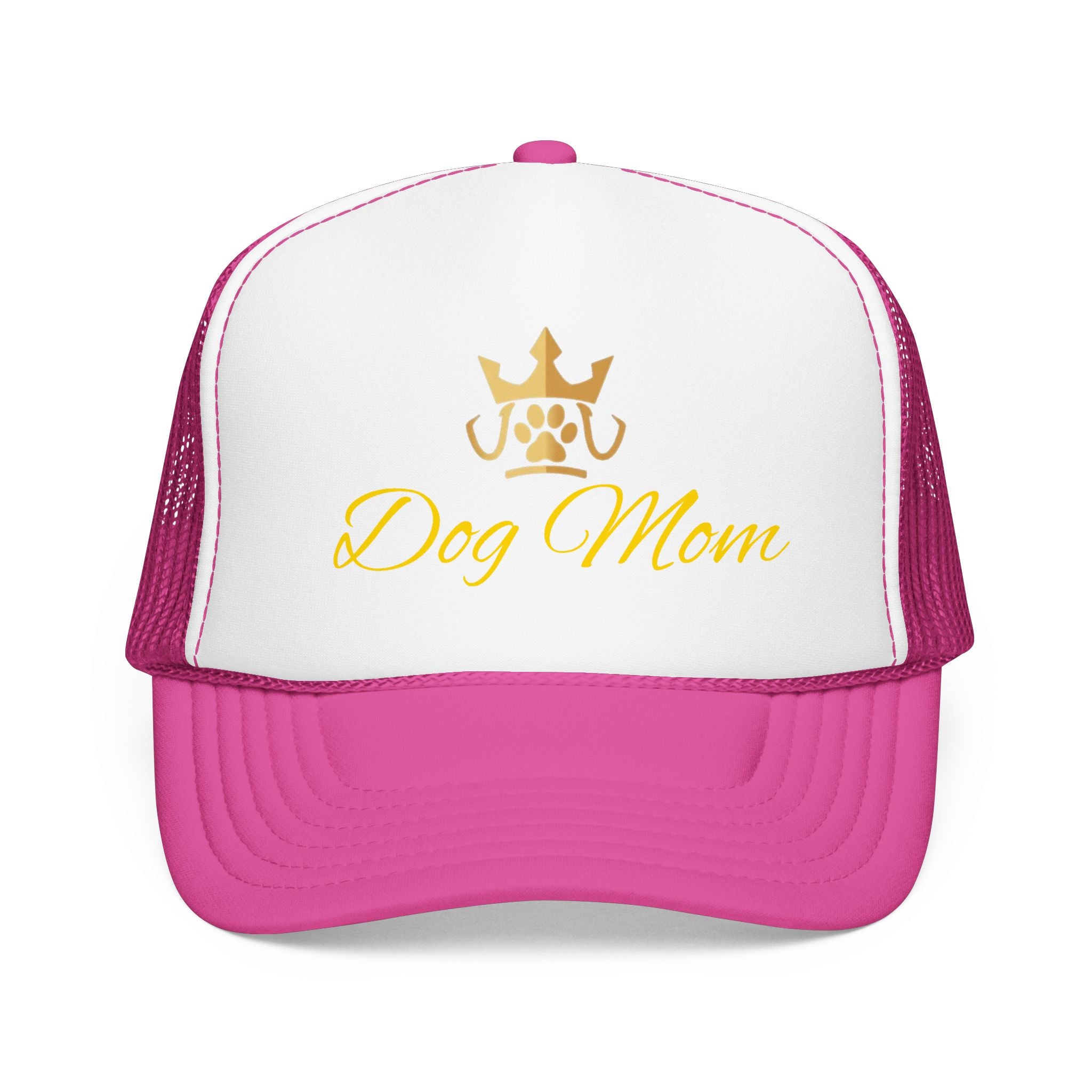 PetVIP Dog Mom Trucker Hat | Gold Crown Paw Design
