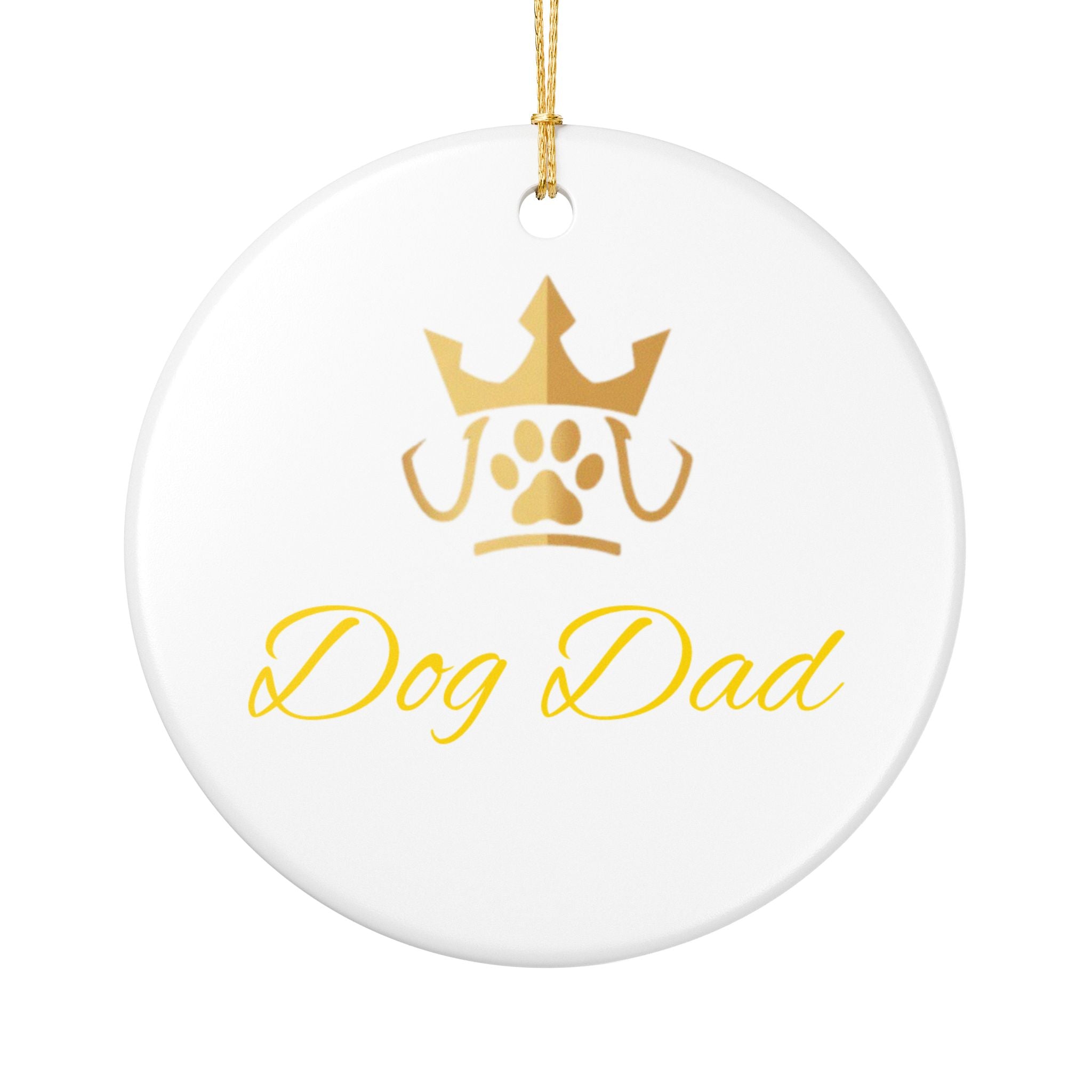 PetVIP Dog Dad Ornament | Heart & Round Ceramic