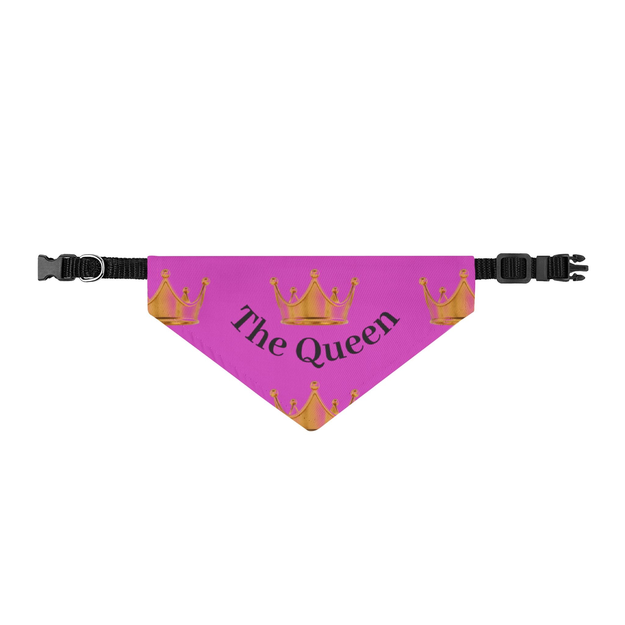 Clip-On Pet Bandana — 'The Queen' Pink Crown Dog Scarf