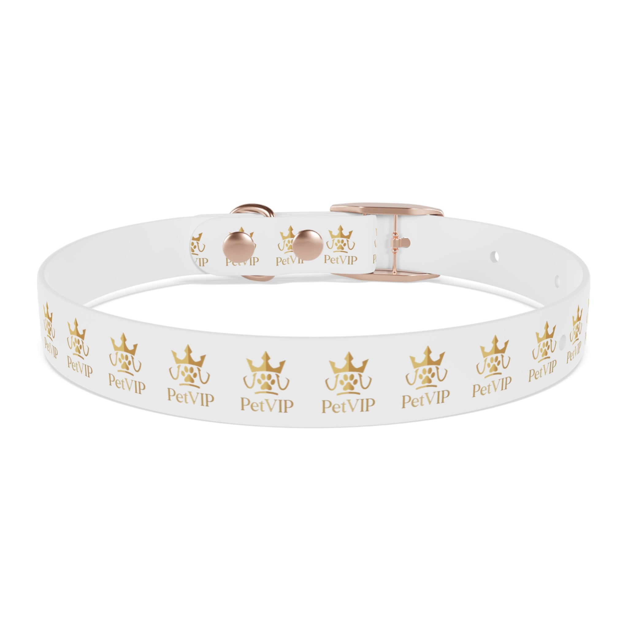 PetVIP Gold Crown Dog Collar | Luxury Monogram Pet Collar
