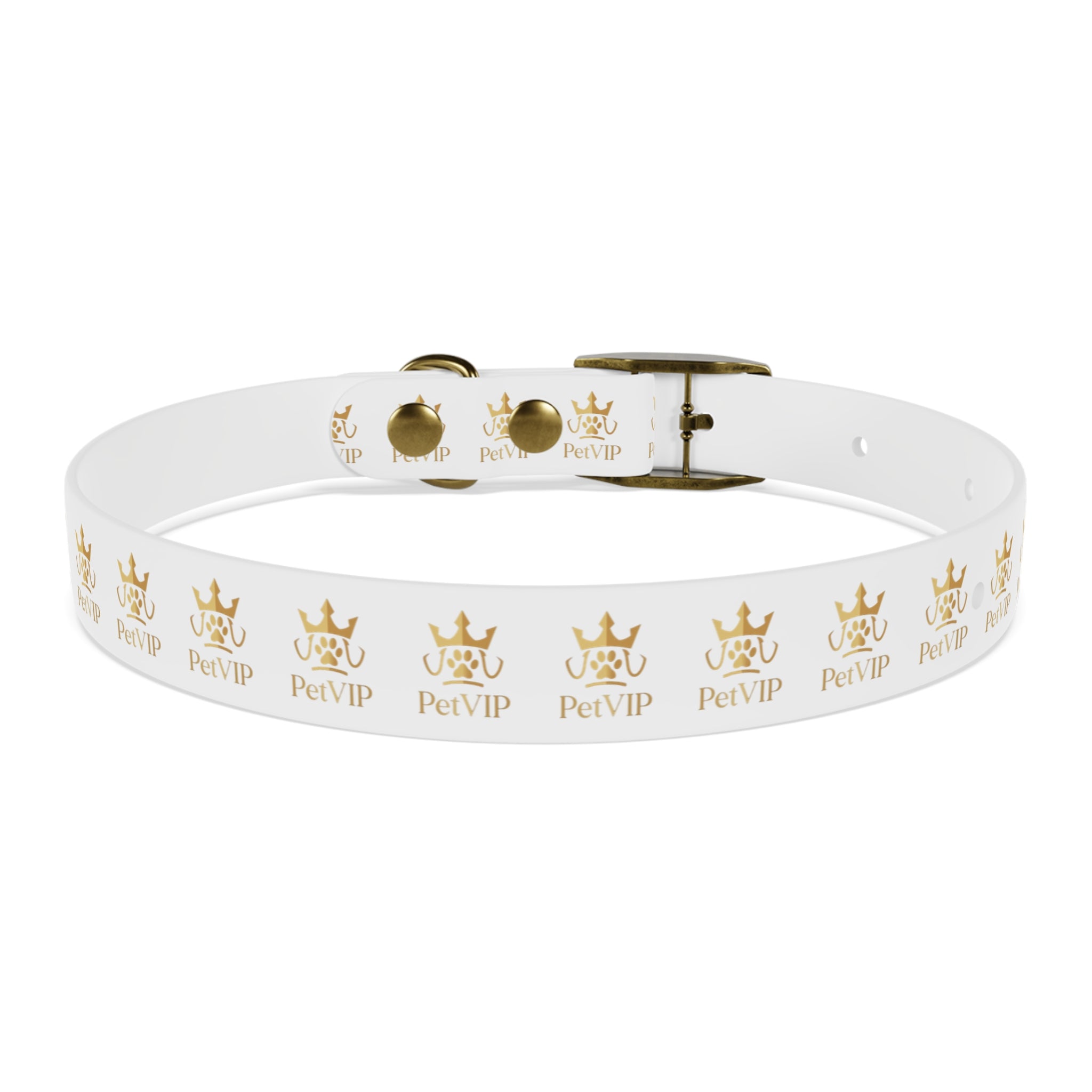 PetVIP Gold Crown Dog Collar | Luxury Monogram Pet Collar