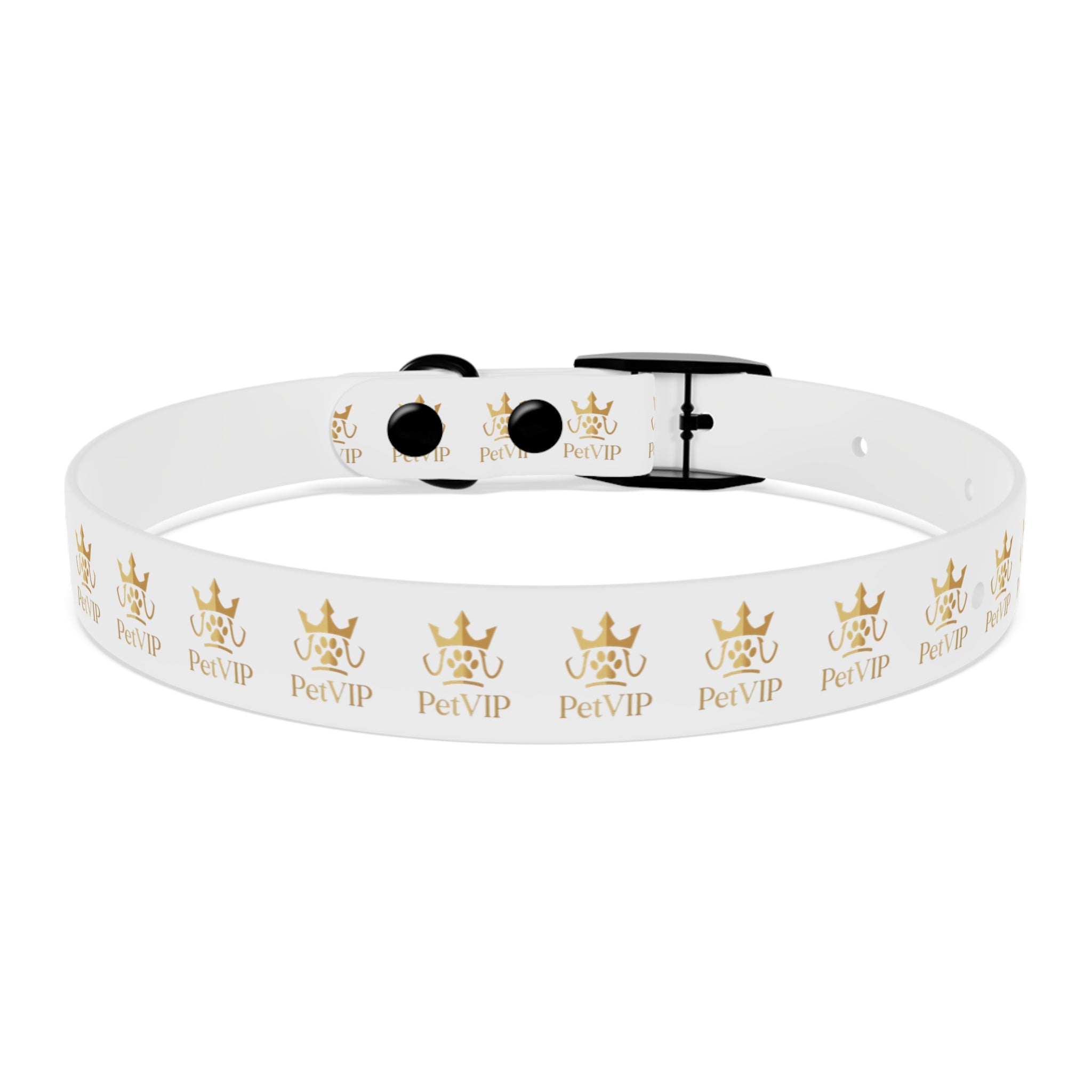 PetVIP Gold Crown Dog Collar | Luxury Monogram Pet Collar