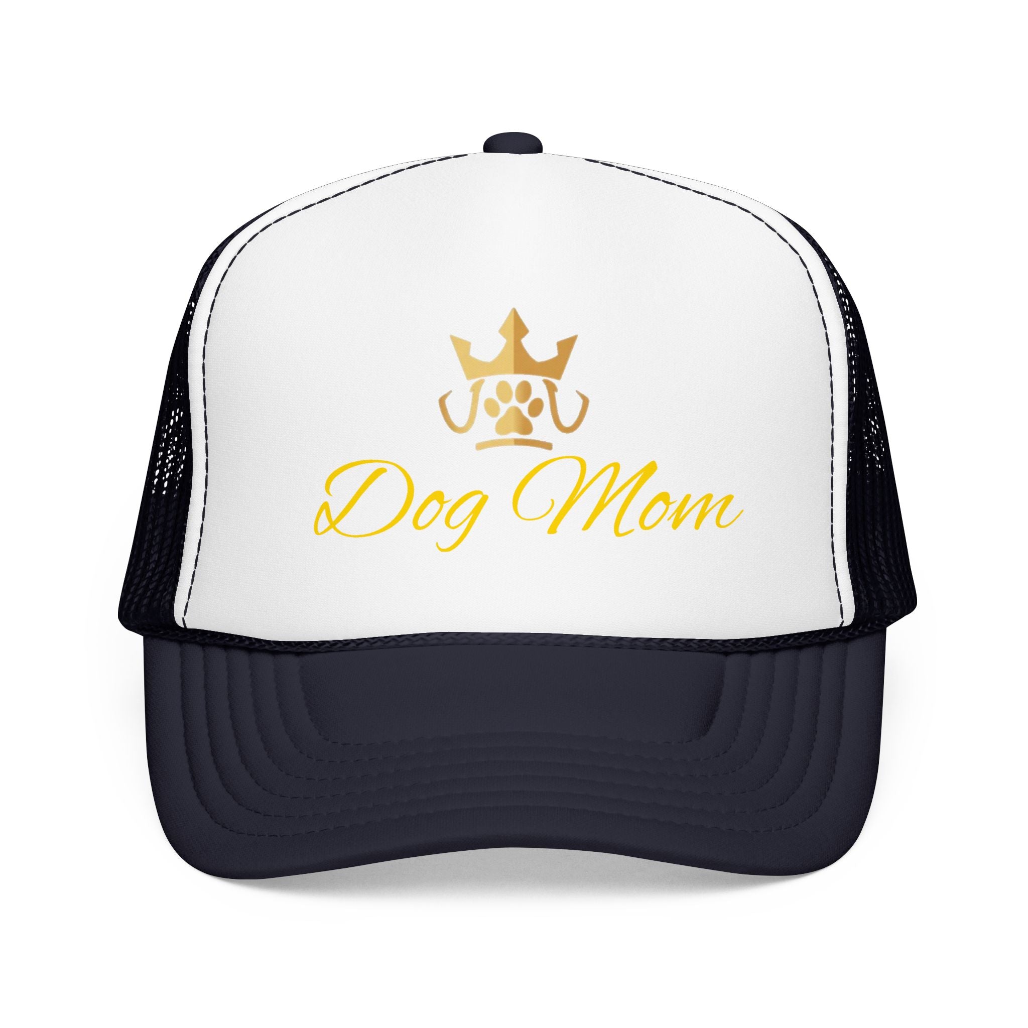PetVIP Dog Mom Trucker Hat | Gold Crown Paw Design