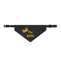 The Boss Clip-On Pet Bandana — Gold Crown Dog & Cat Collar Accessory