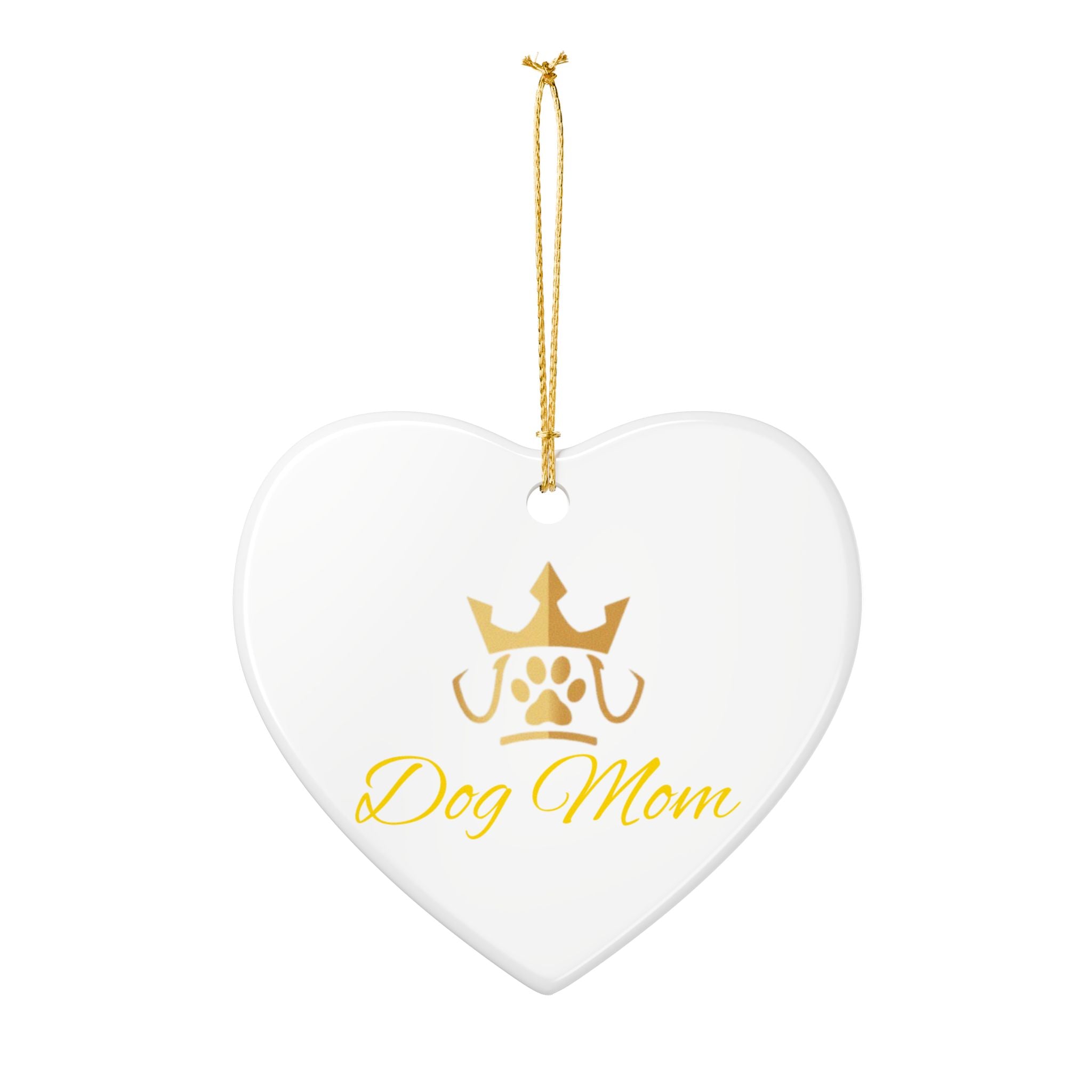 PetVIP Dog Mom Ornament | Heart & Round Ceramic