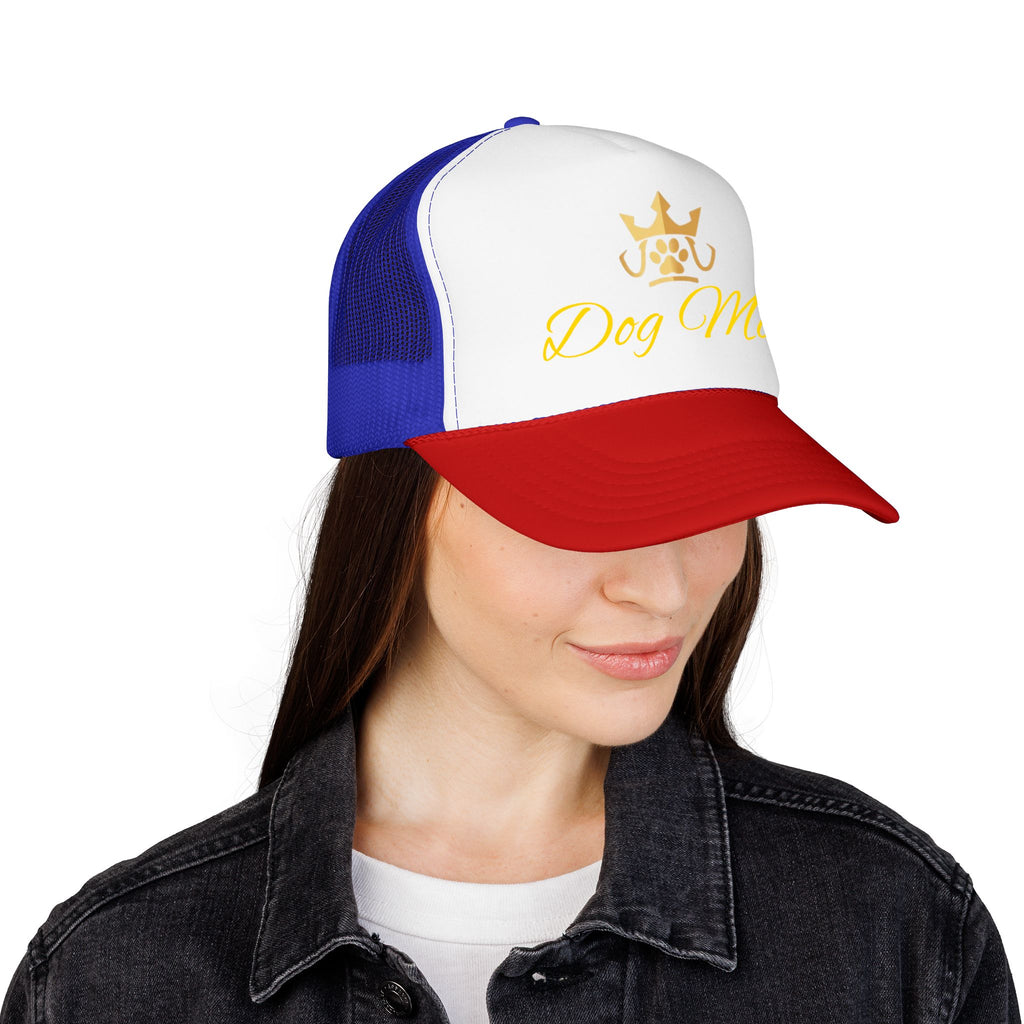 PetVIP Dog Mom Trucker Hat | Gold Crown Paw Design