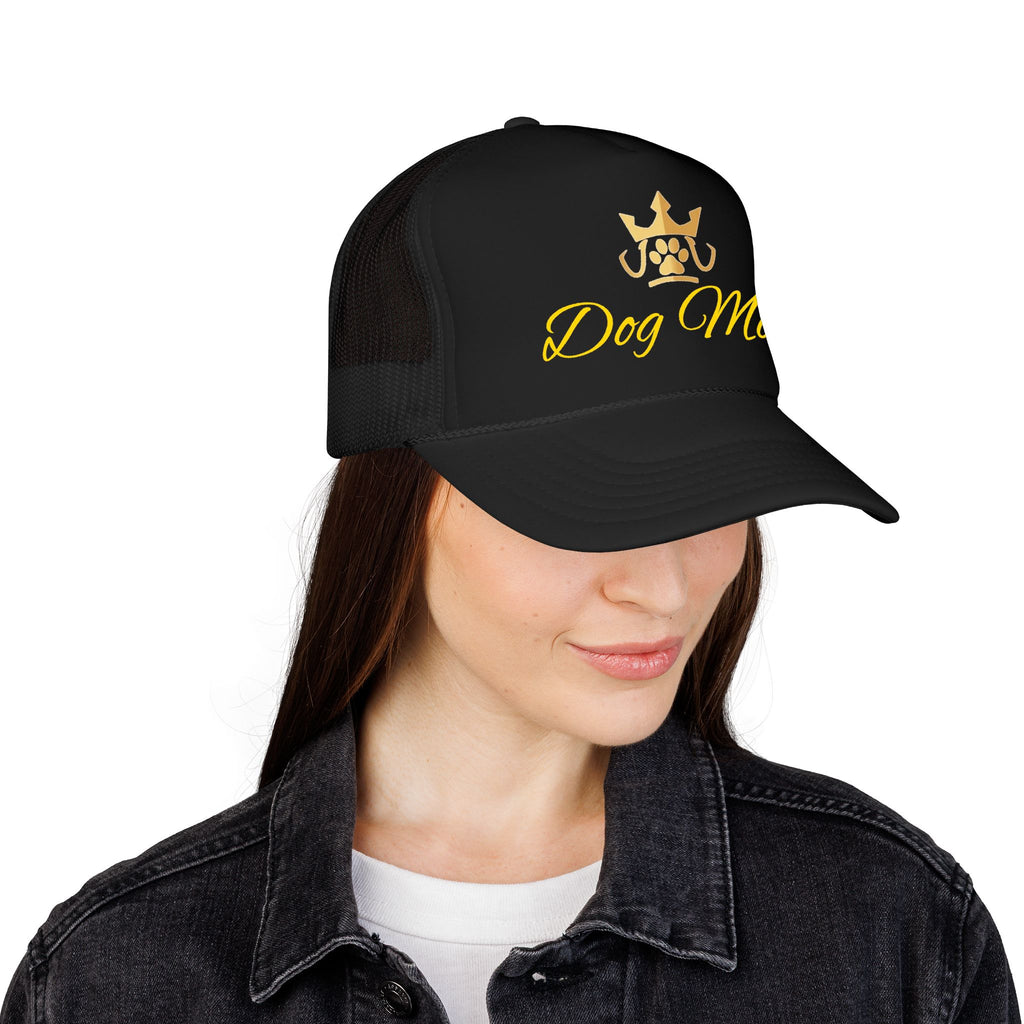 PetVIP Dog Mom Trucker Hat | Gold Crown Paw Design