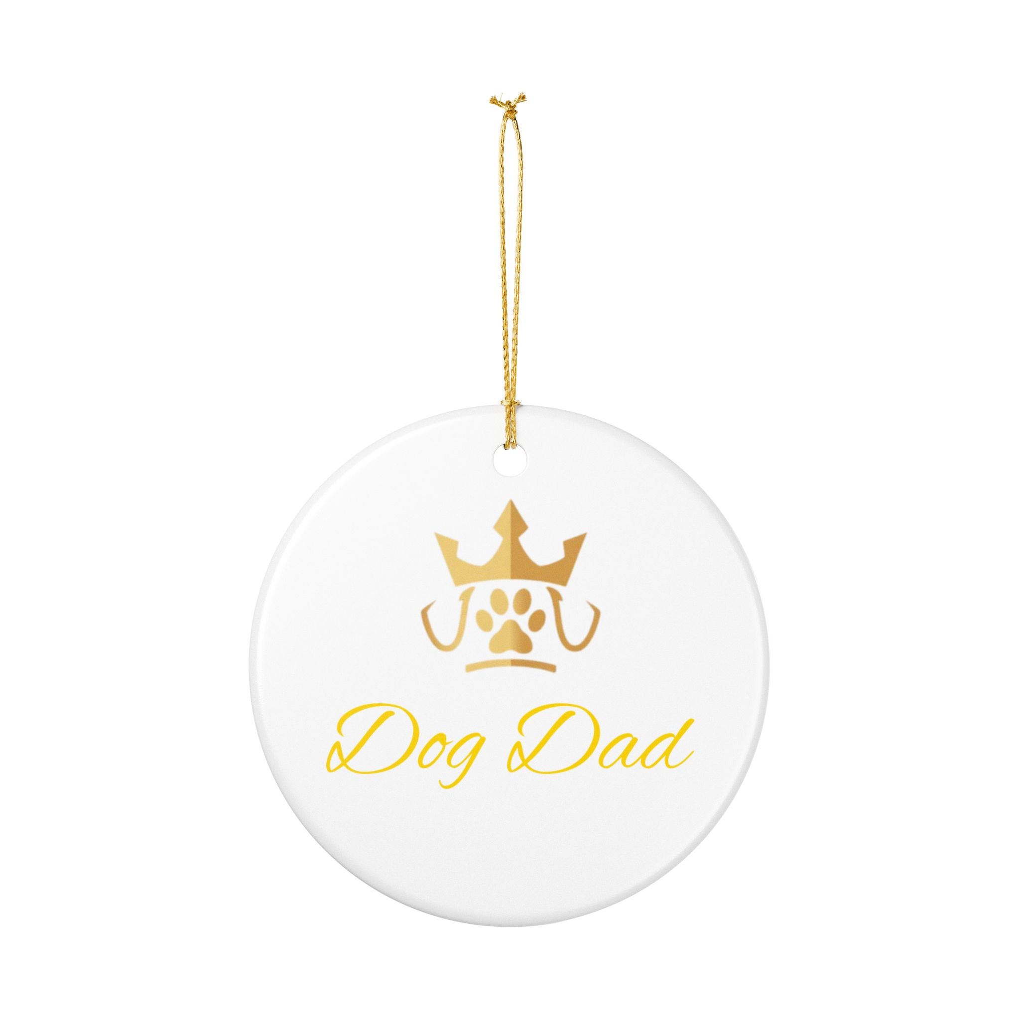 PetVIP Dog Dad Ornament | Heart & Round Ceramic
