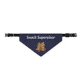 Snack Supervisor Clip-On Pet Bandana — Navy Blue
