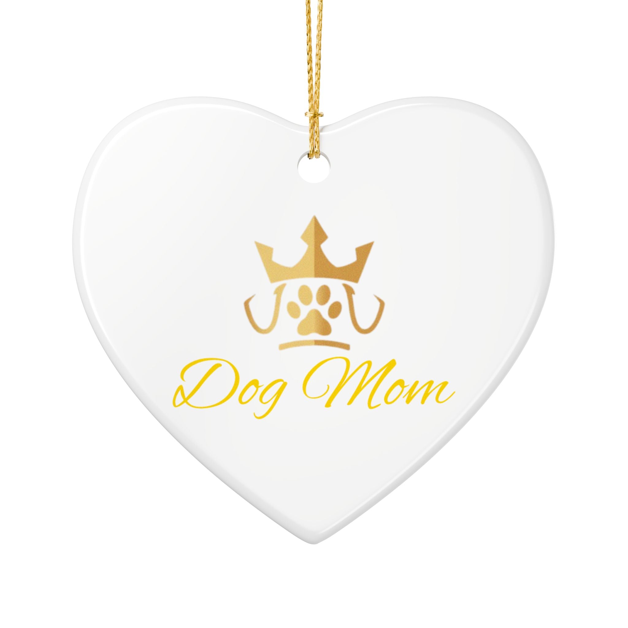 PetVIP Dog Mom Ornament | Heart & Round Ceramic