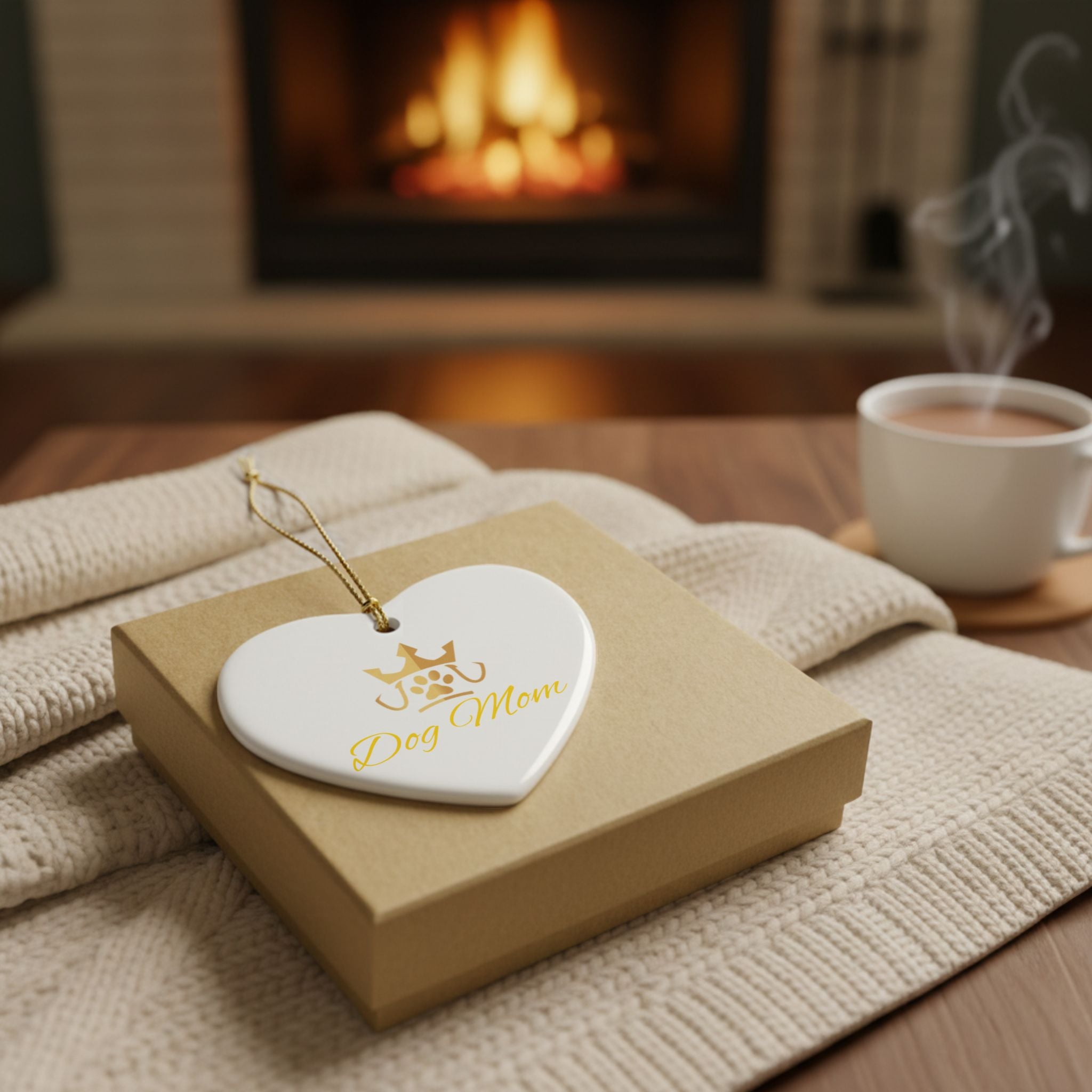 PetVIP Dog Mom Ornament | Heart & Round Ceramic