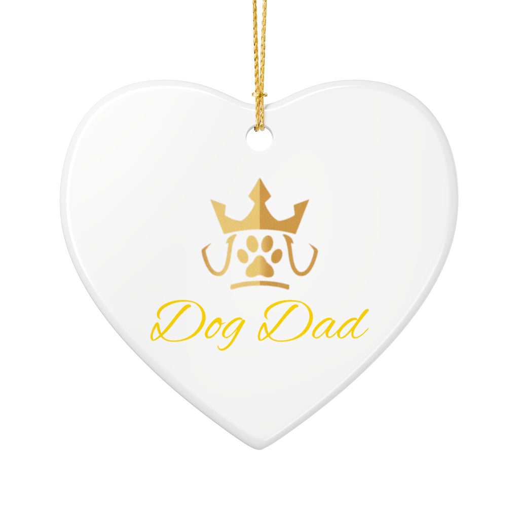 PetVIP Dog Dad Ornament | Heart & Round Ceramic