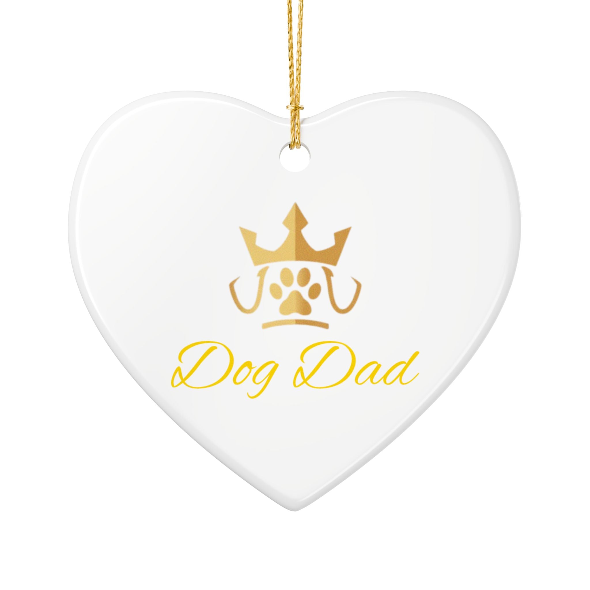 PetVIP Dog Dad Ornament | Heart & Round Ceramic