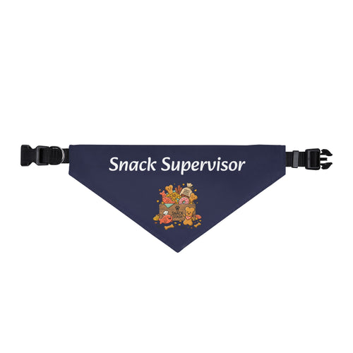 Snack Supervisor Clip-On Pet Bandana — Navy Blue