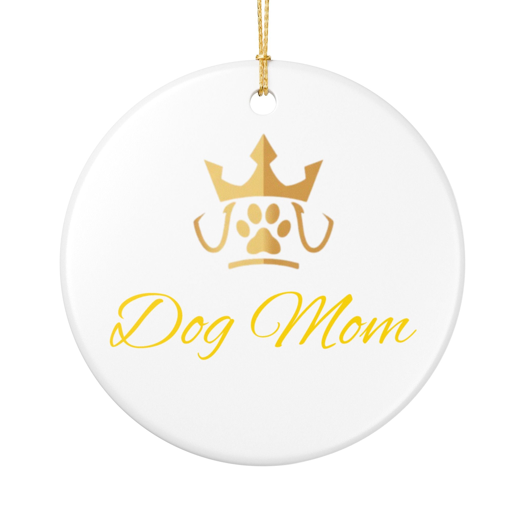PetVIP Dog Mom Ornament | Heart & Round Ceramic