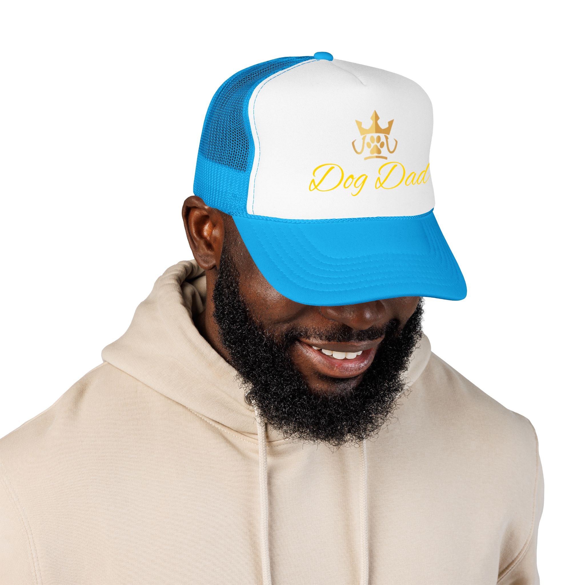 PetVIP Dog Dad Trucker Hat | Gold Crown Paw Design