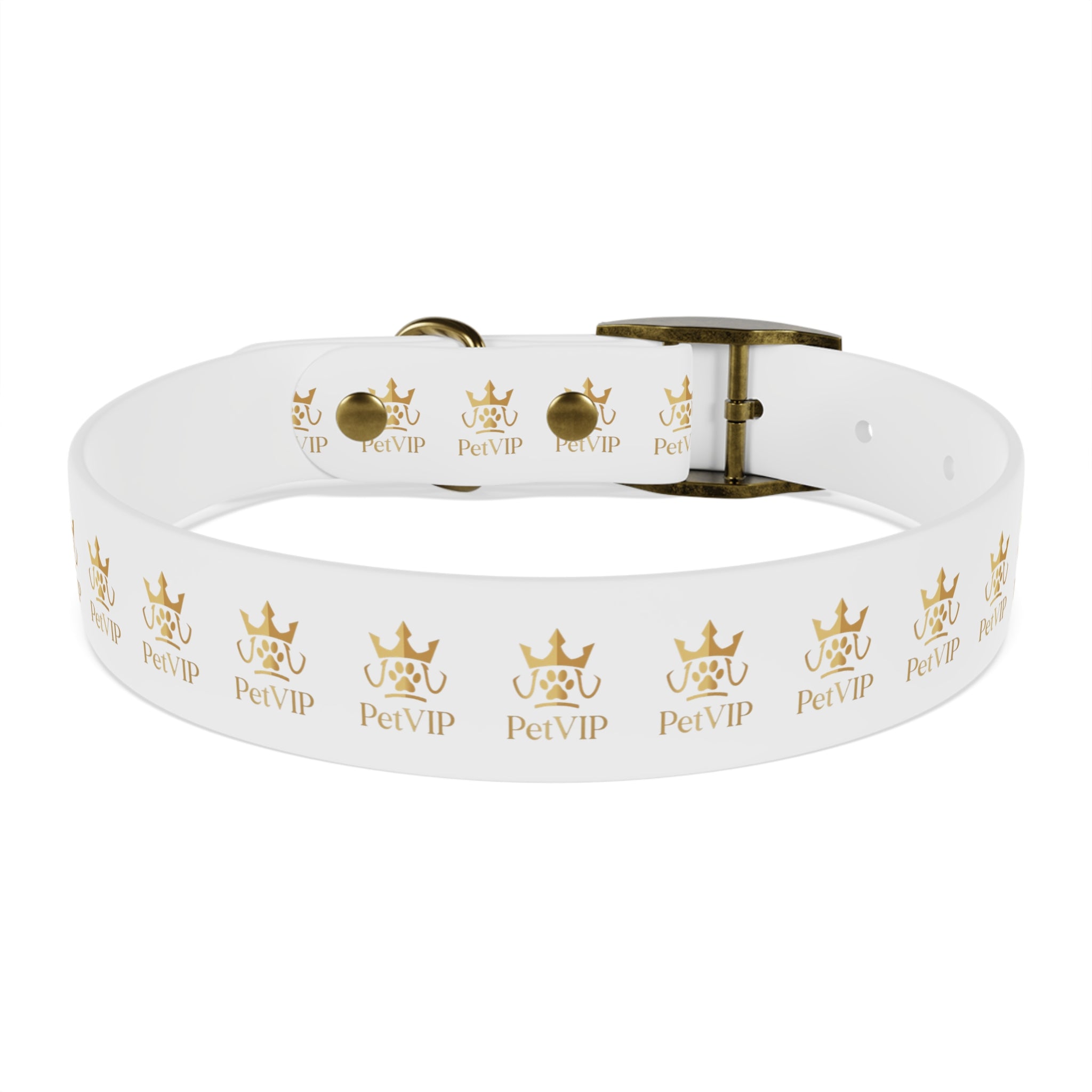 PetVIP Gold Crown Dog Collar | Luxury Monogram Pet Collar