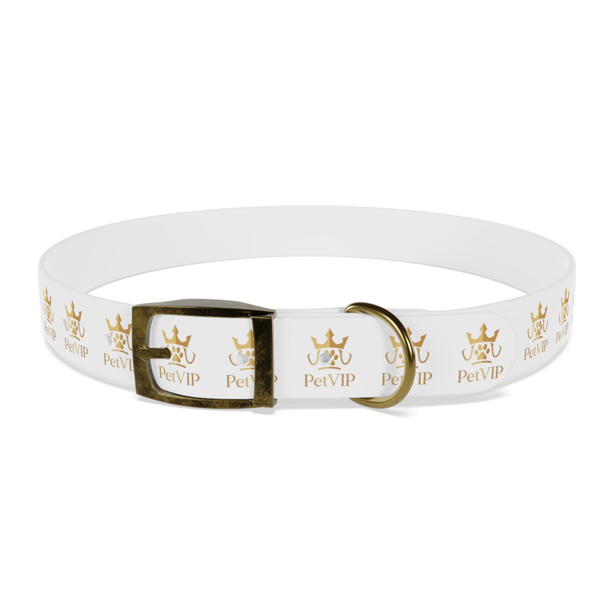 PetVIP Gold Crown Dog Collar | Luxury Monogram Pet Collar