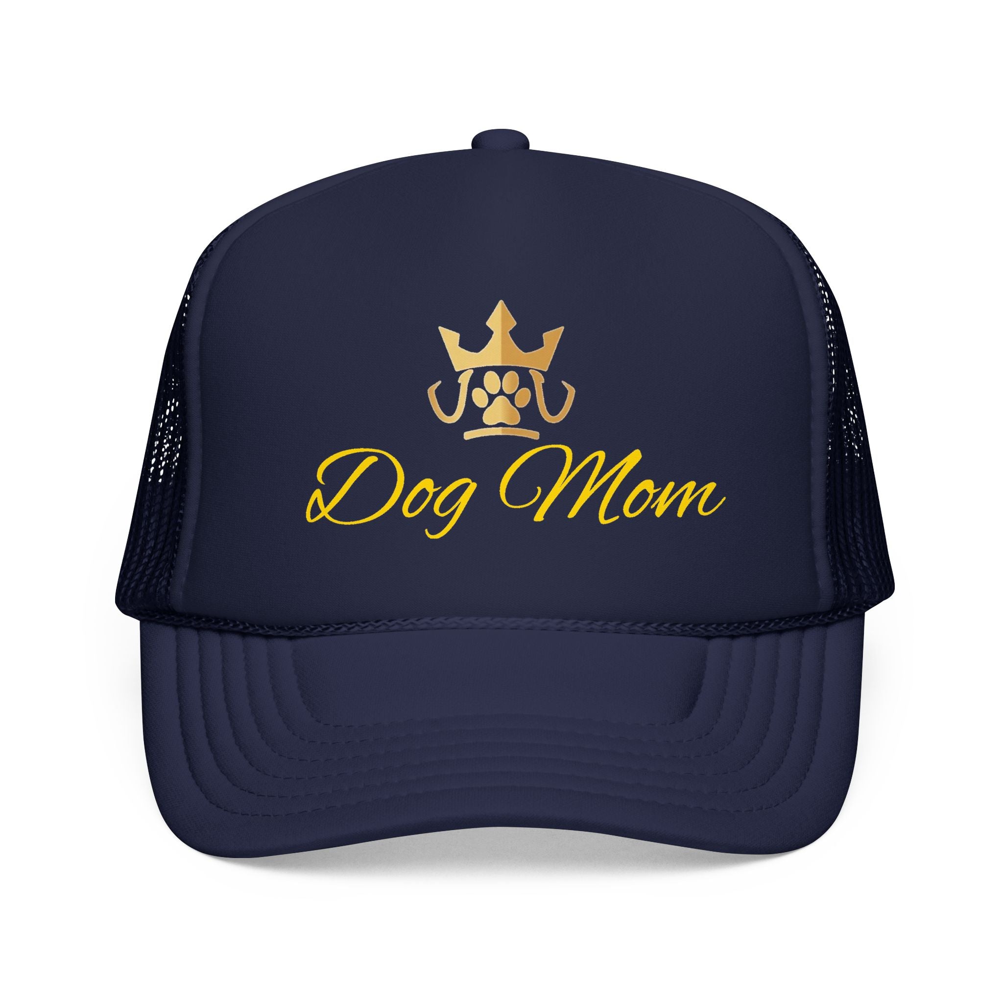 PetVIP Dog Mom Trucker Hat | Gold Crown Paw Design