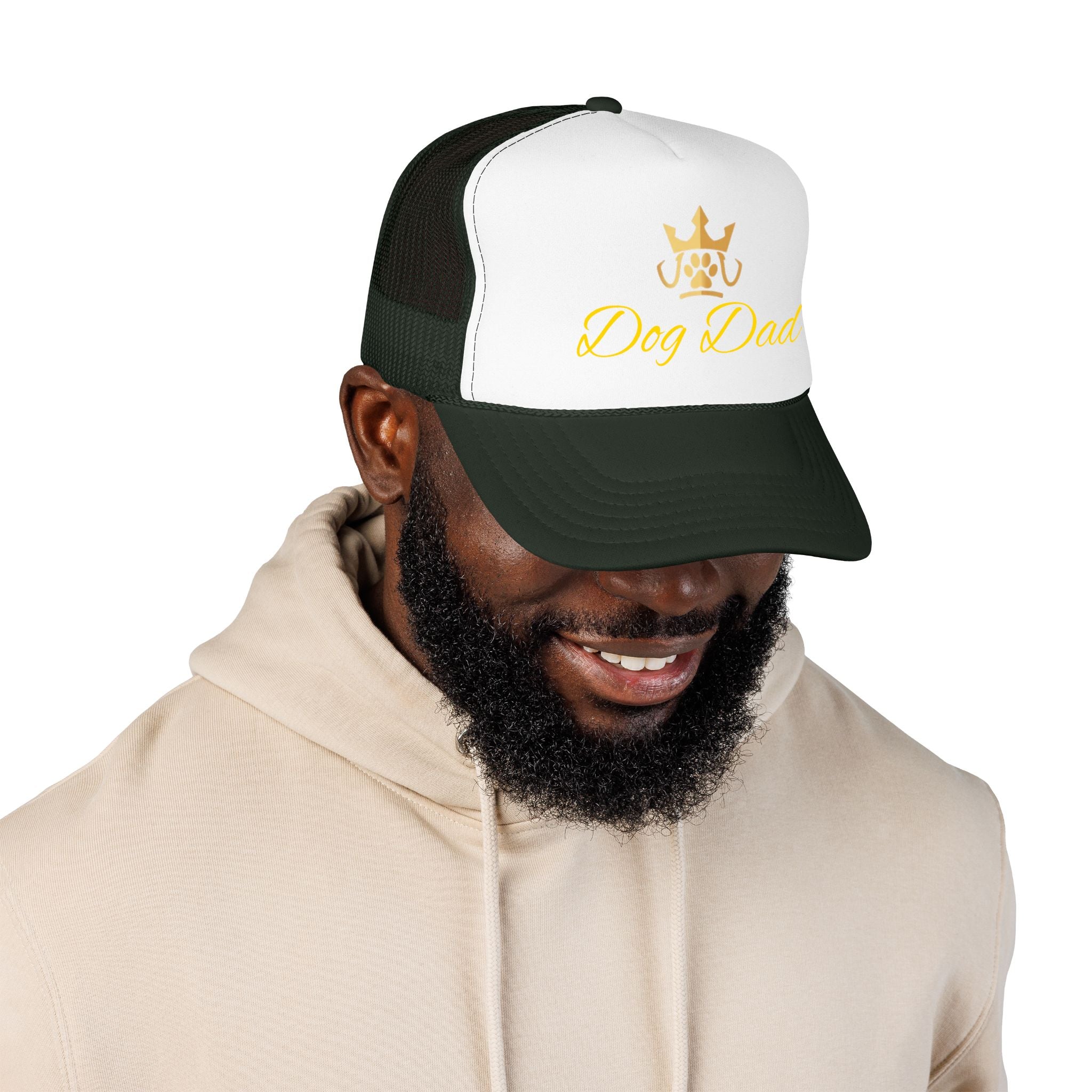 PetVIP Dog Dad Trucker Hat | Gold Crown Paw Design
